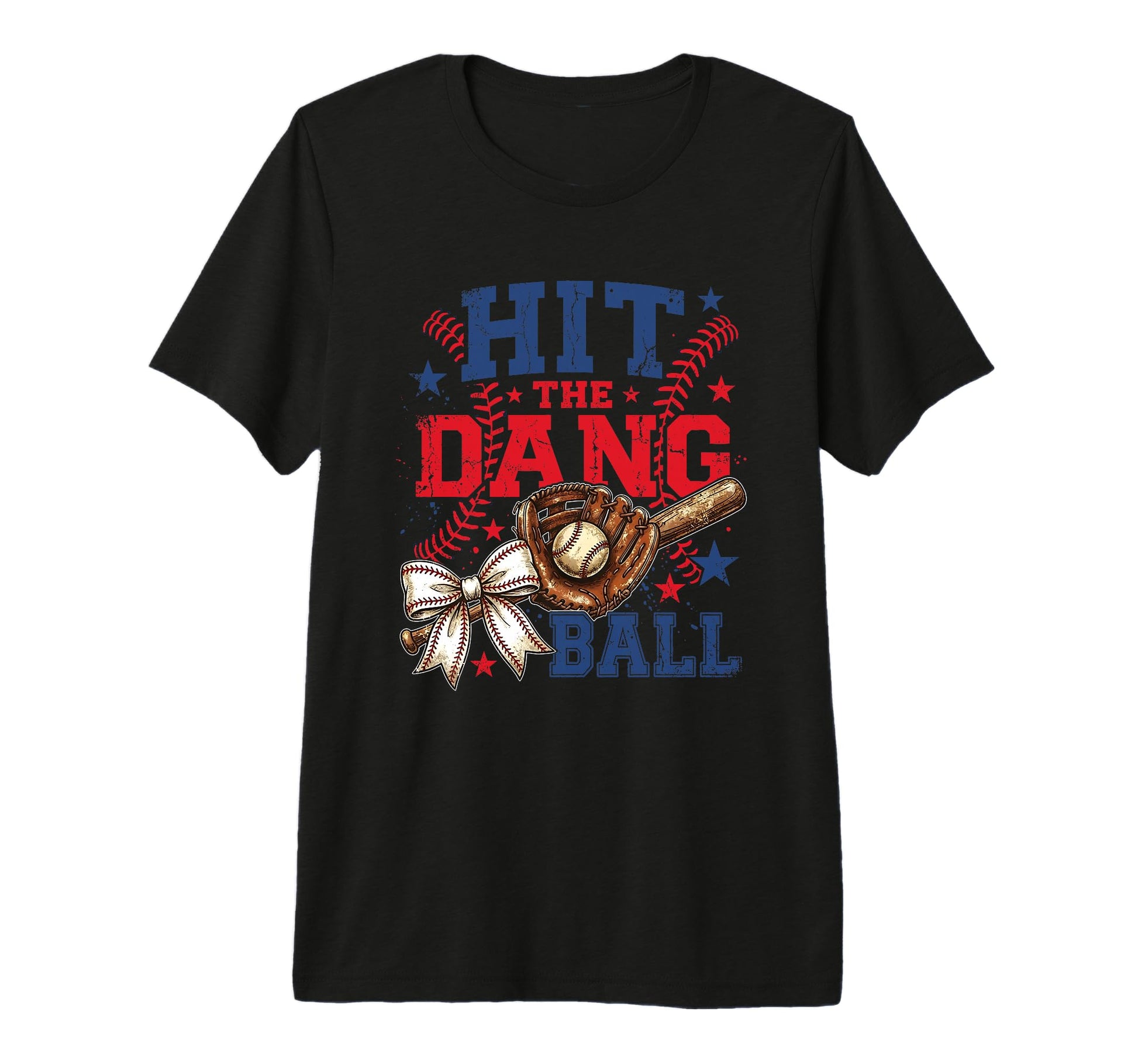 Hit Dang Ball Funny Baseball Mom Bow T-Shirt - Trendy Graphic Unisex - T-Shirt, Sweatshirt, Hoodie