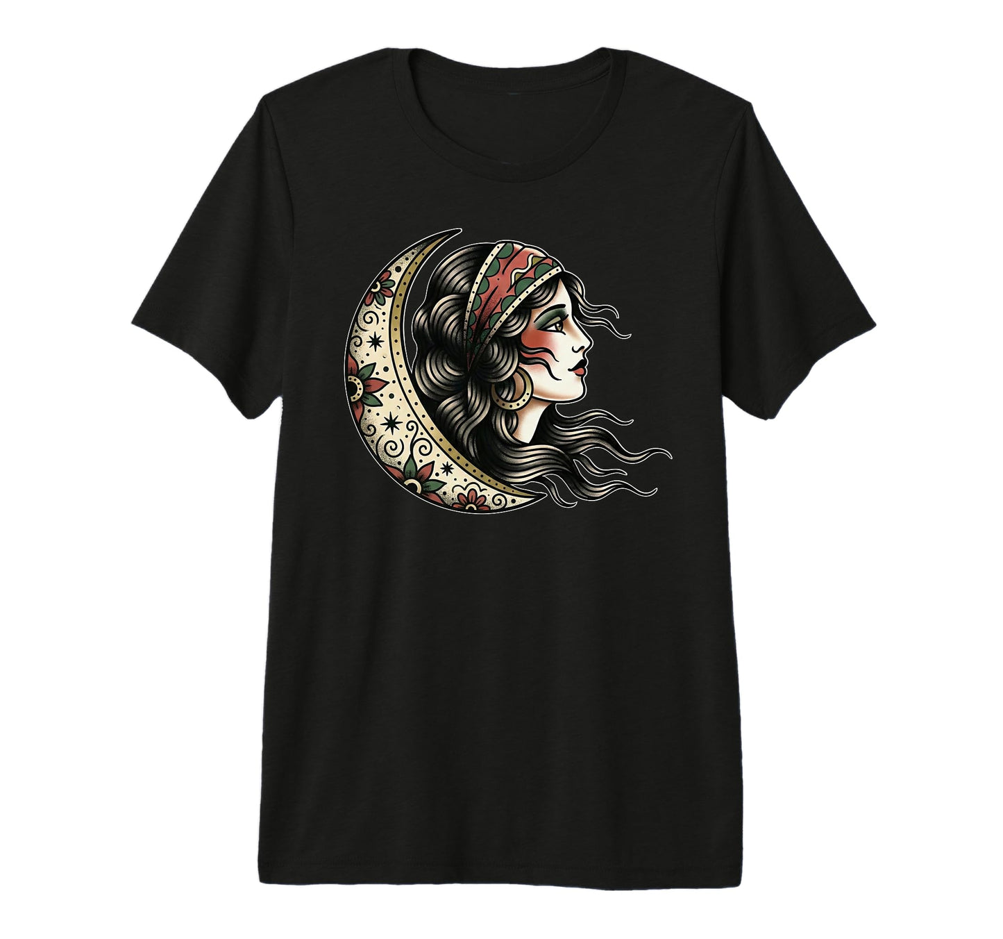 Gypsy Tattoo Traditional Moon Art Boho T-Shirt - Trendy Graphic Men Women - T-Shirt, Sweatshirt, Hoodie