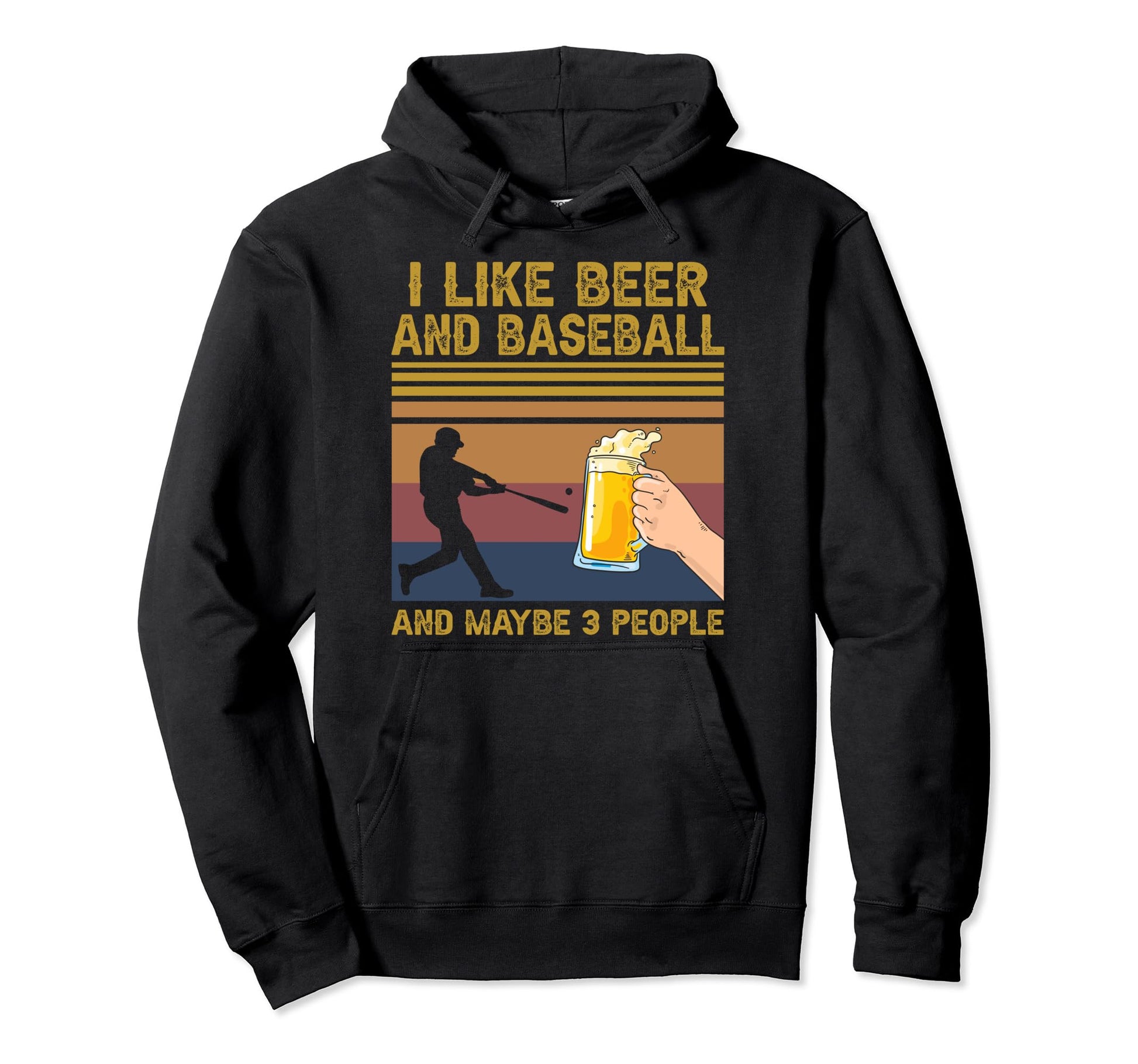I Like Beer And Baseball And Maybe 3 Hoodie - Minimalist Print Unisex - T-Shirt, Sweatshirt, Hoodie
