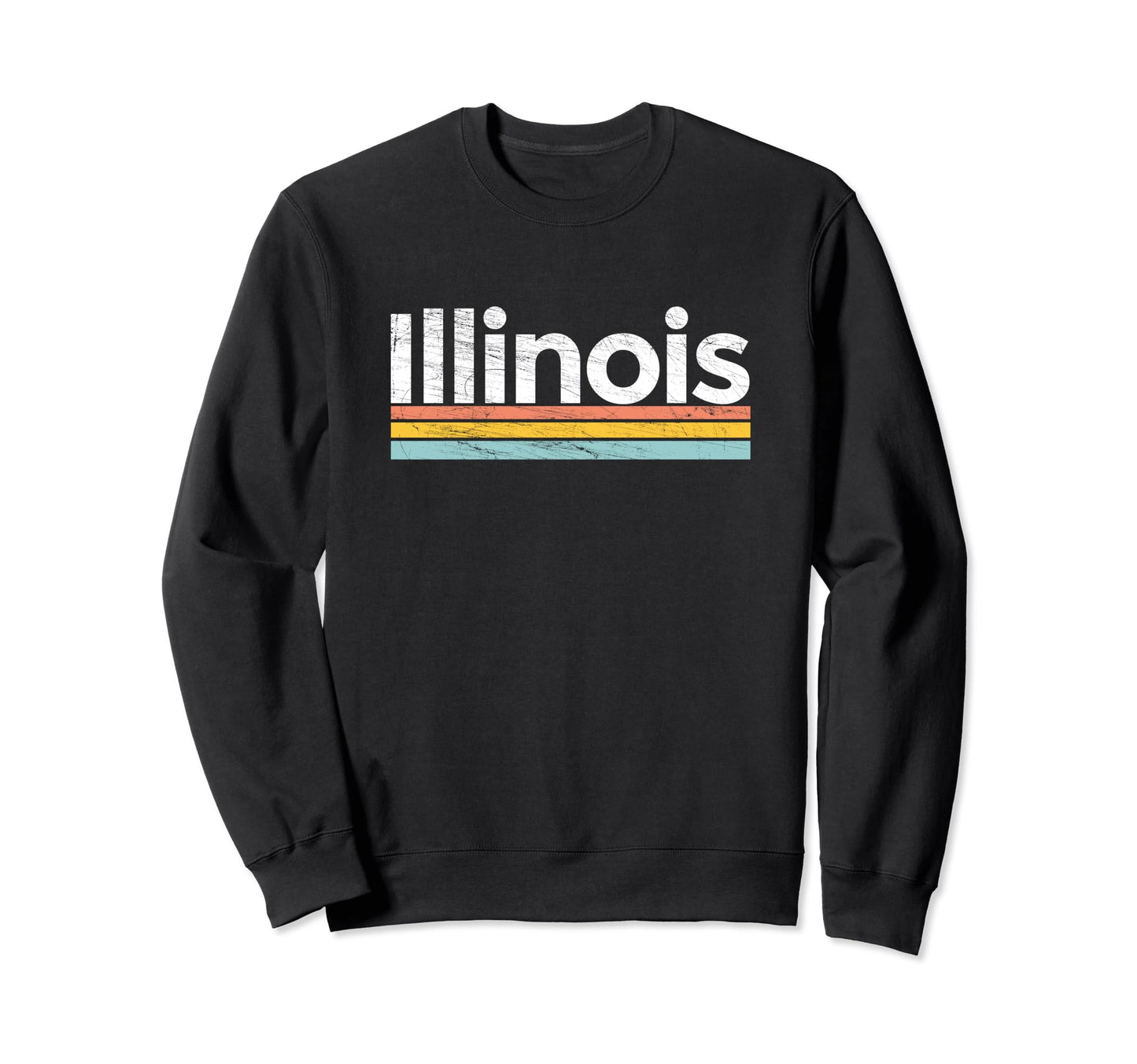 Illinois Worn Stripes Sweatshirt - Aesthetic Graphic for Adults - T-Shirt, Sweatshirt, Hoodie