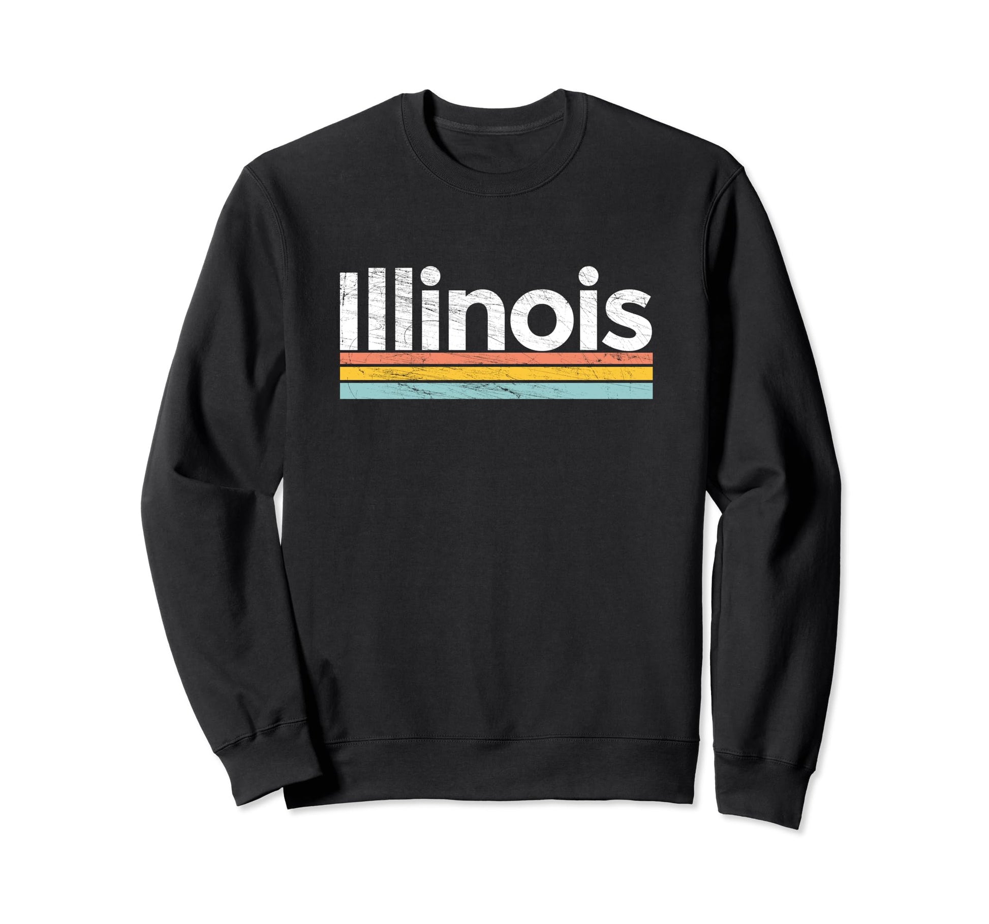 Illinois Worn Stripes Sweatshirt - Aesthetic Graphic for Adults - T-Shirt, Sweatshirt, Hoodie