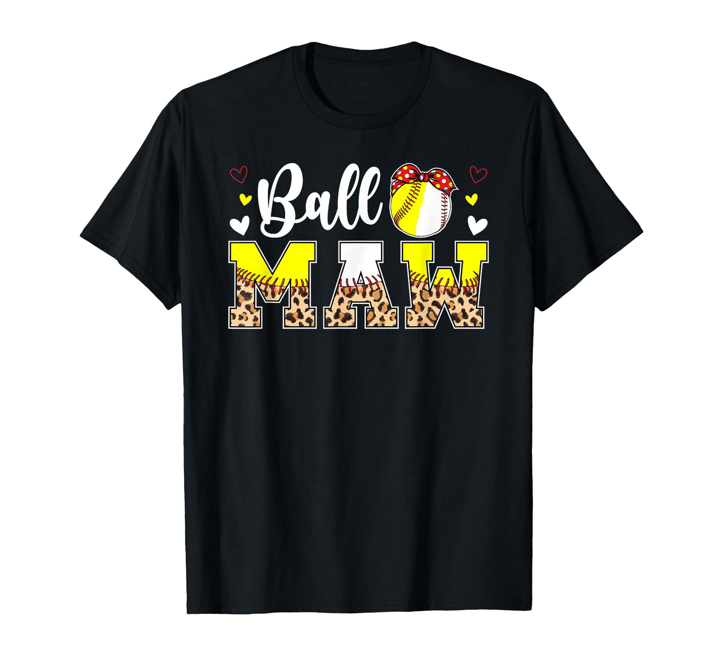 Ball Maw Leopard Softball Baseball T-Shirt - Aesthetic Graphic for Adults - T-Shirt, Sweatshirt, Hoodie