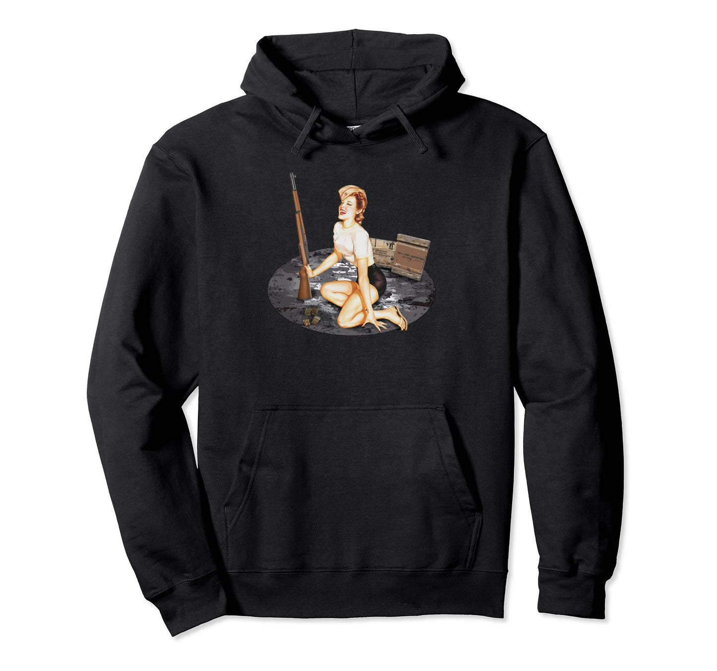 Pin Up M1 Garand Hoodie - Streetwear Style Men Women - T-Shirt, Sweatshirt, Hoodie