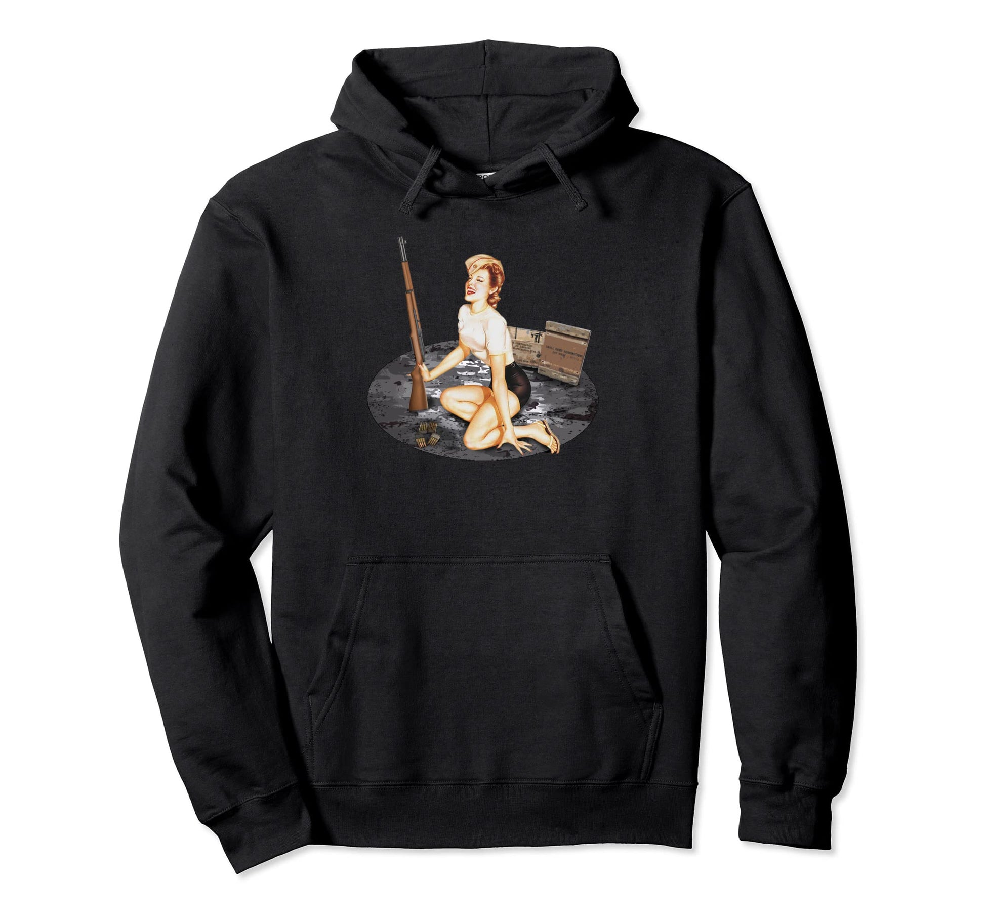 Pin Up M1 Garand Hoodie - Streetwear Style Men Women - T-Shirt, Sweatshirt, Hoodie