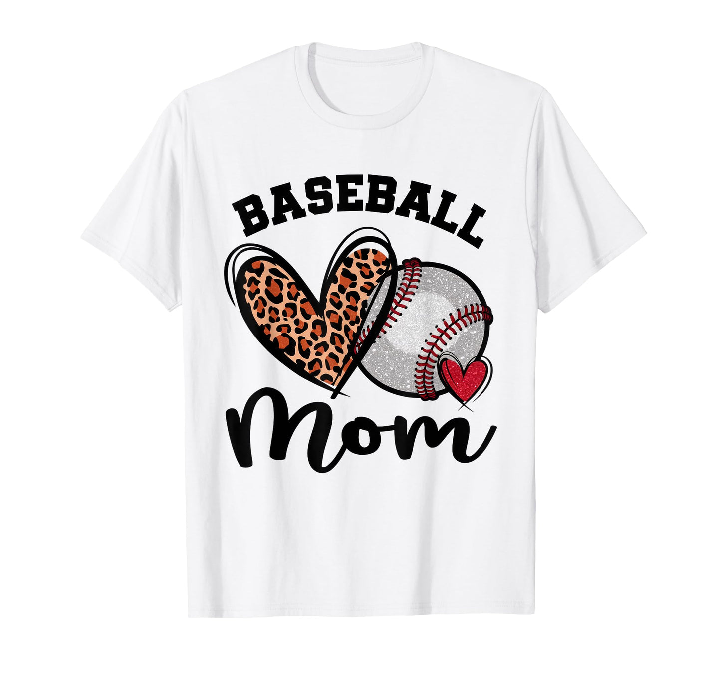 Leopard American Baseball Mom Mama T-Shirt - Custom Art Print for Adults - T-Shirt, Sweatshirt, Hoodie