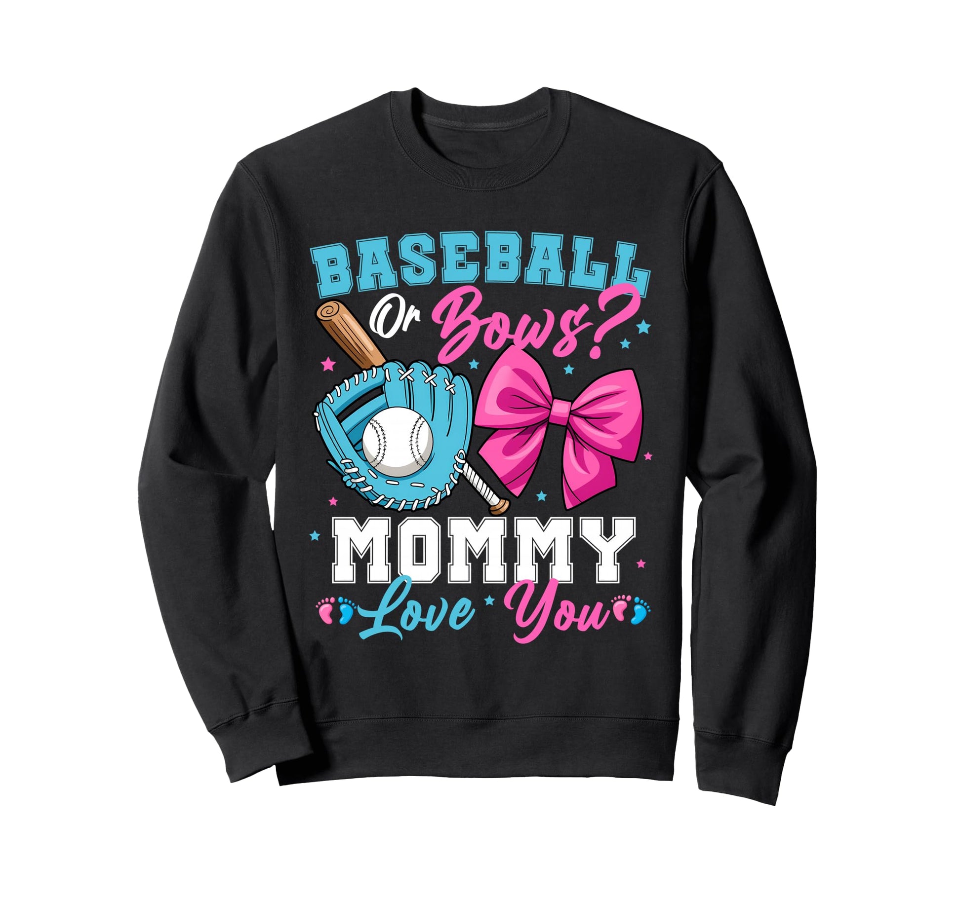 Baseball Or Bows Mommy Loves Sweatshirt - Casual Everyday Wear for Adults - T-Shirt, Sweatshirt, Hoodie