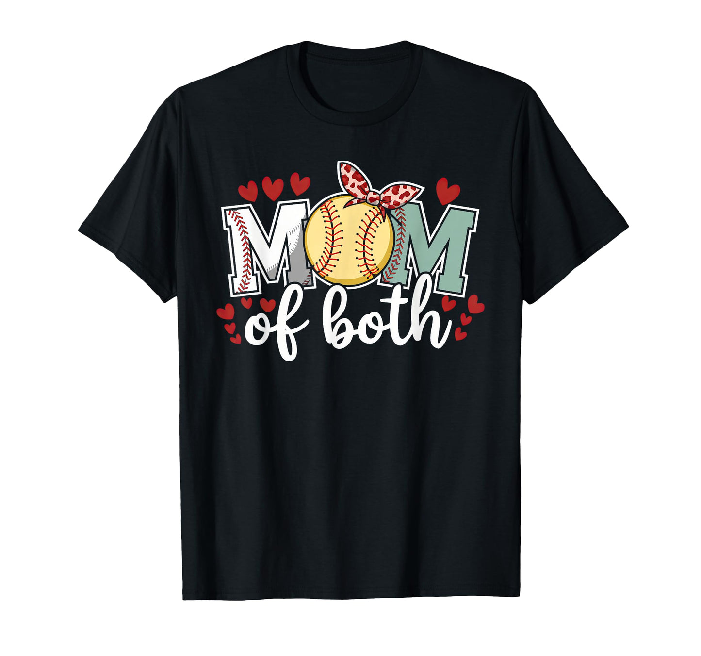 Mom Both Leopard Game Day Baseball T-Shirt - Novelty Apparel Men Women - T-Shirt, Sweatshirt, Hoodie