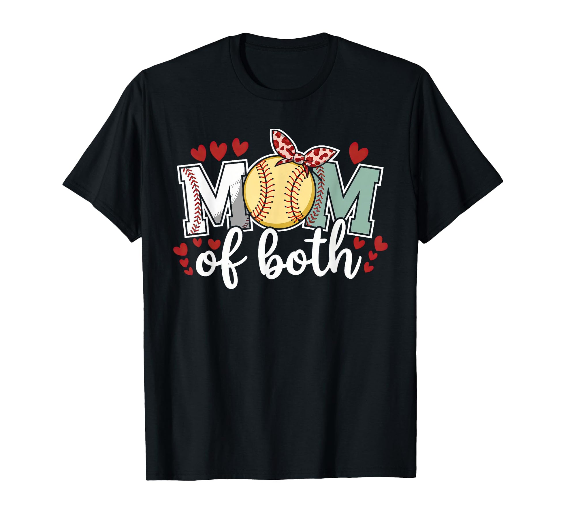 Mom Both Leopard Game Day Baseball T-Shirt - Novelty Apparel Men Women - T-Shirt, Sweatshirt, Hoodie