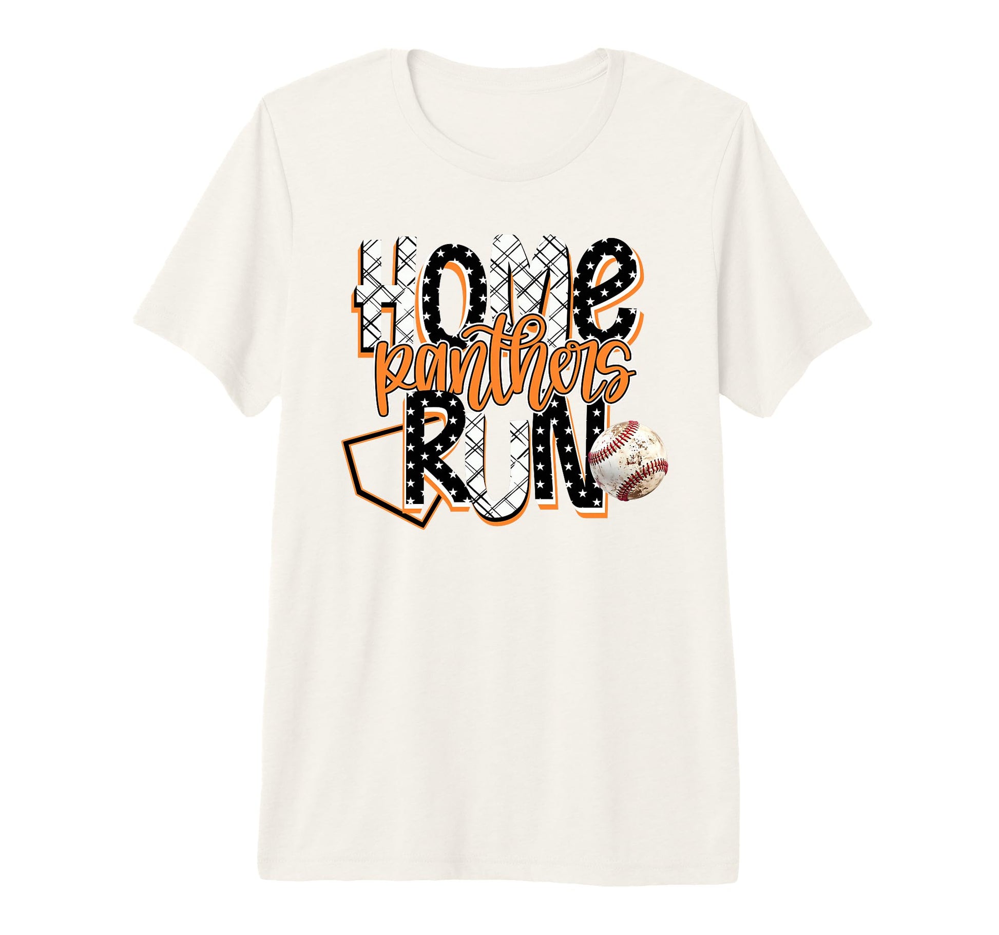 Home Run Panthers Baseball Orange T-Shirt - Trendy Graphic for Adults - T-Shirt, Sweatshirt, Hoodie
