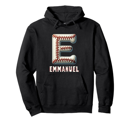 Baseball Home Run Jannik Initial Hoodie - Casual Everyday Wear Men Women - T-Shirt, Sweatshirt, Hoodie