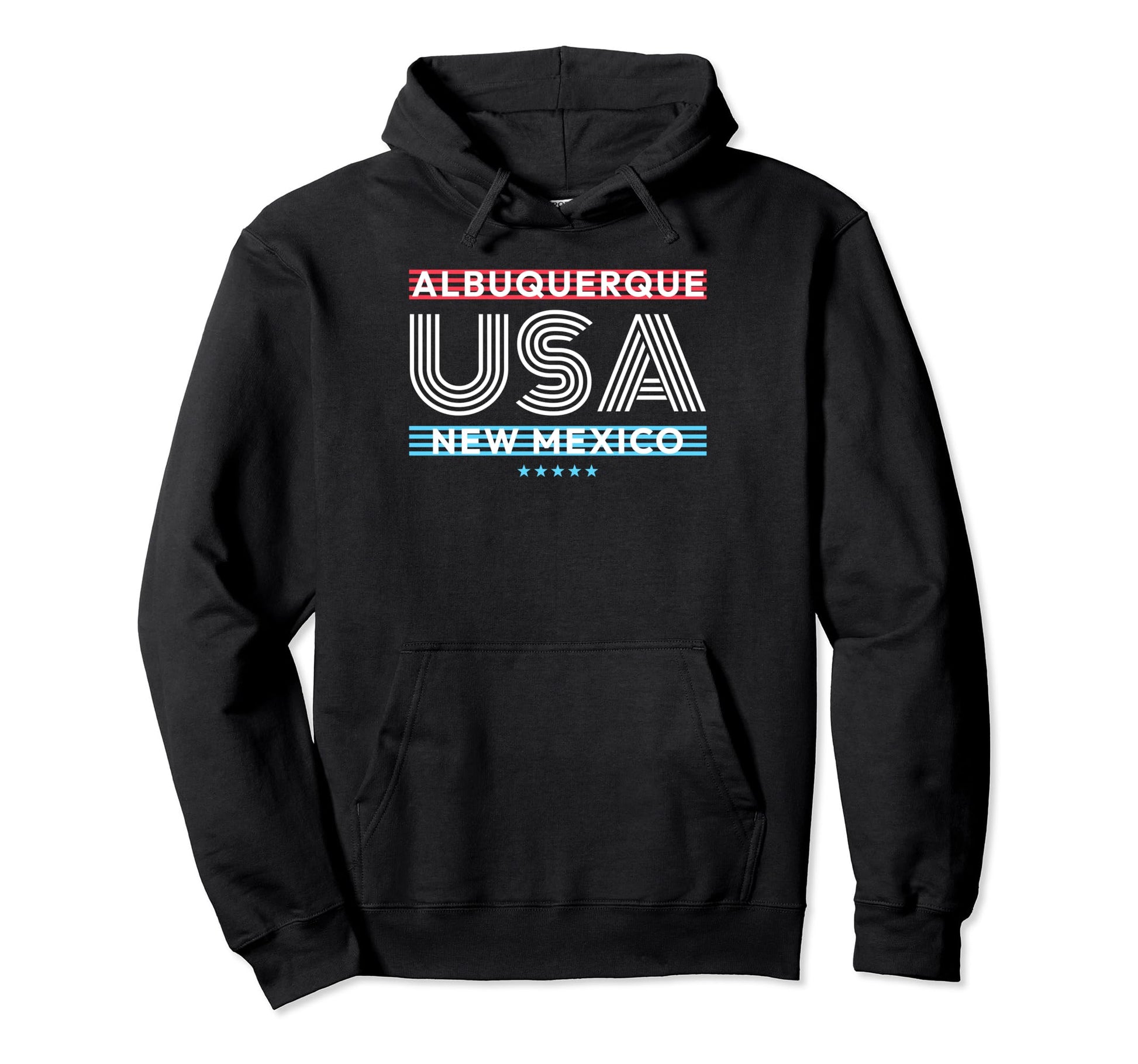 Albuquerque Usa Stripes Hoodie - Graphic Print Unisex - T-Shirt, Sweatshirt, Hoodie