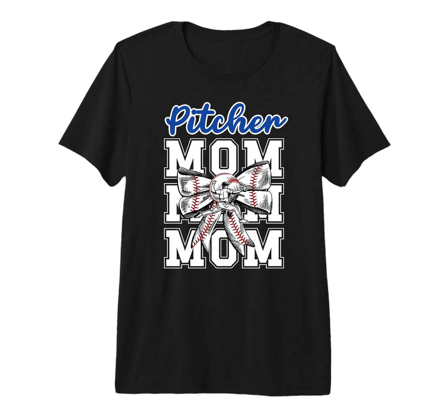 Baseball Pitcher Mom Coquette T-Shirt - Custom Art Print for Adults - T-Shirt, Sweatshirt, Hoodie