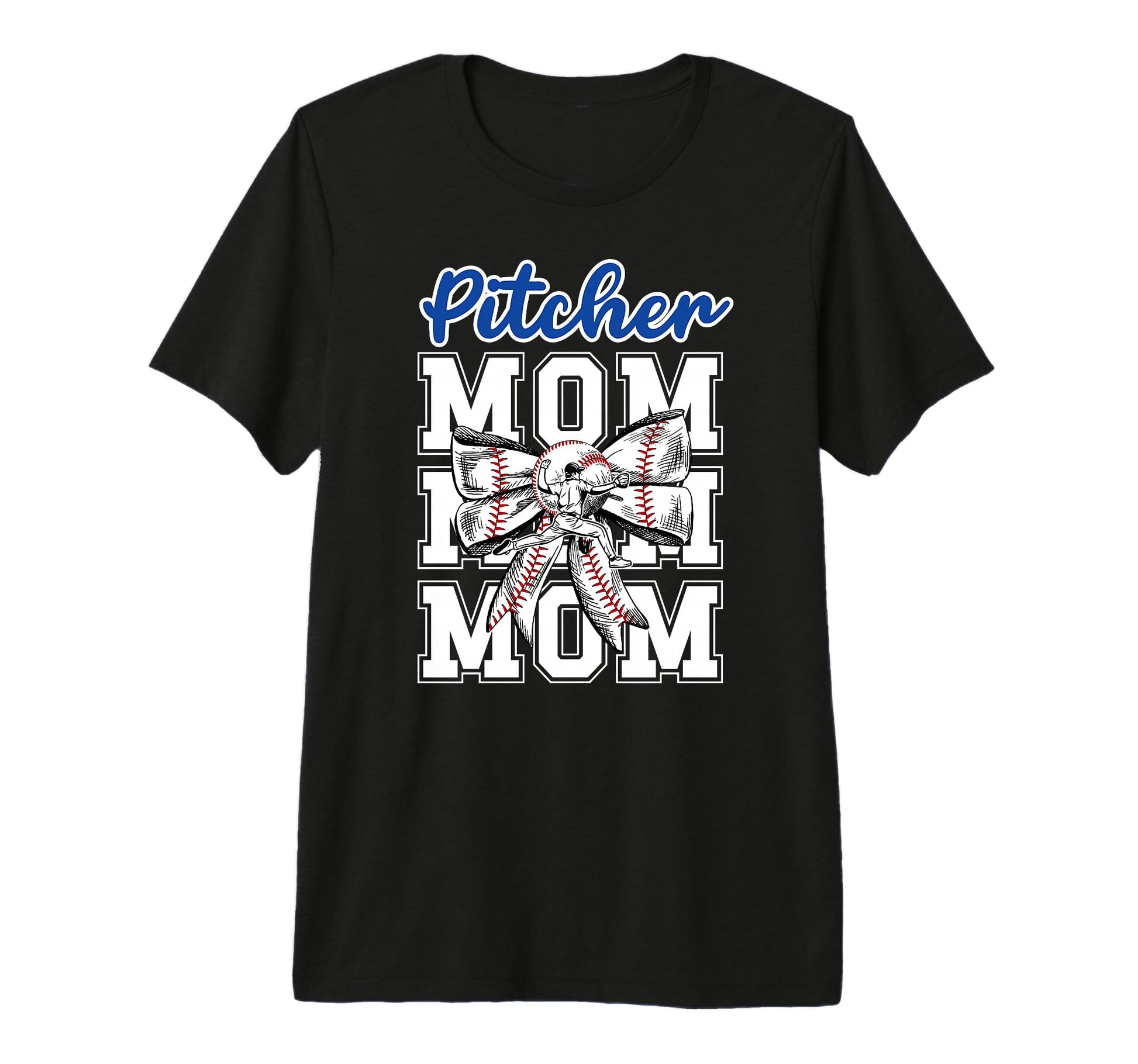 Baseball Pitcher Mom Coquette T-Shirt - Custom Art Print for Adults - T-Shirt, Sweatshirt, Hoodie