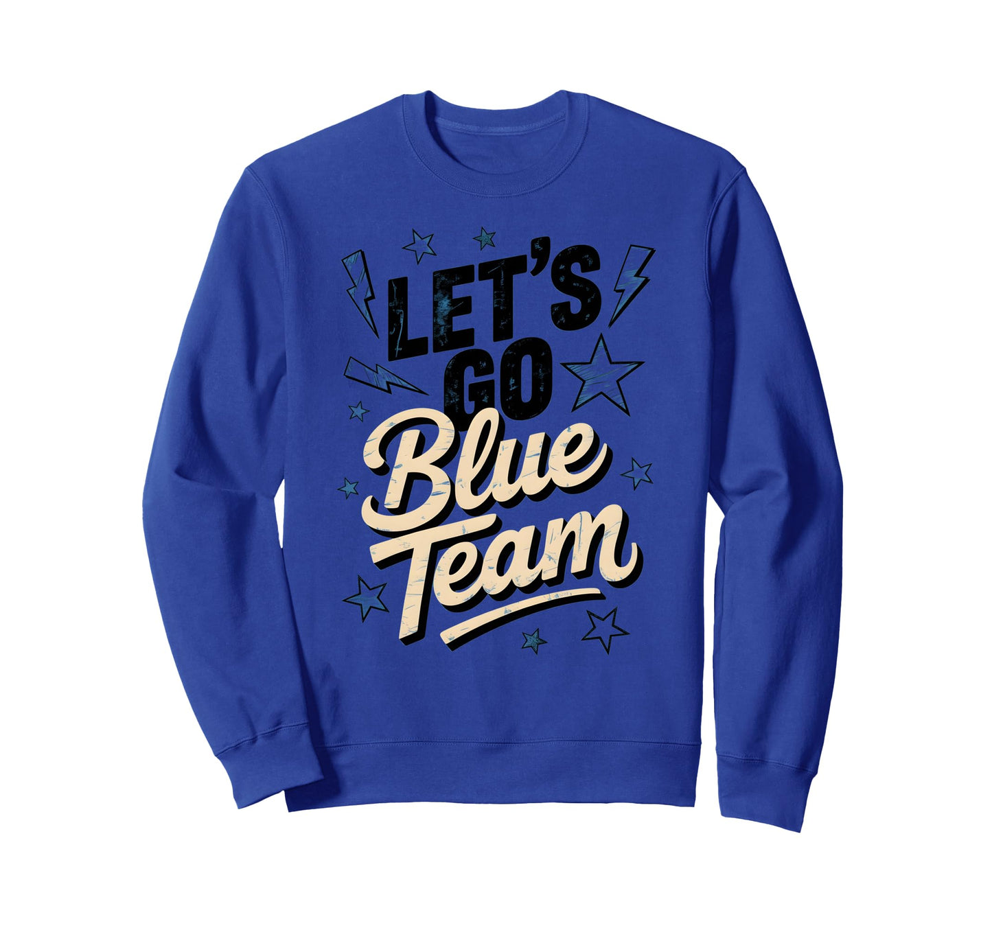 Bruh Lets Go Blue Team Field Day Sweatshirt - Graphic Print for Adults - T-Shirt, Sweatshirt, Hoodie