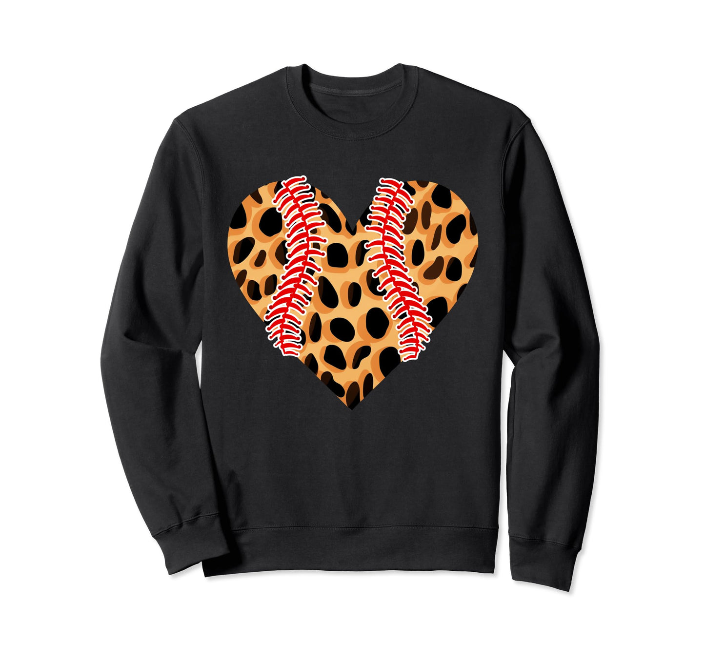 Baseball Valentines Day Leopard Sweatshirt - Custom Art Print Men Women - T-Shirt, Sweatshirt, Hoodie