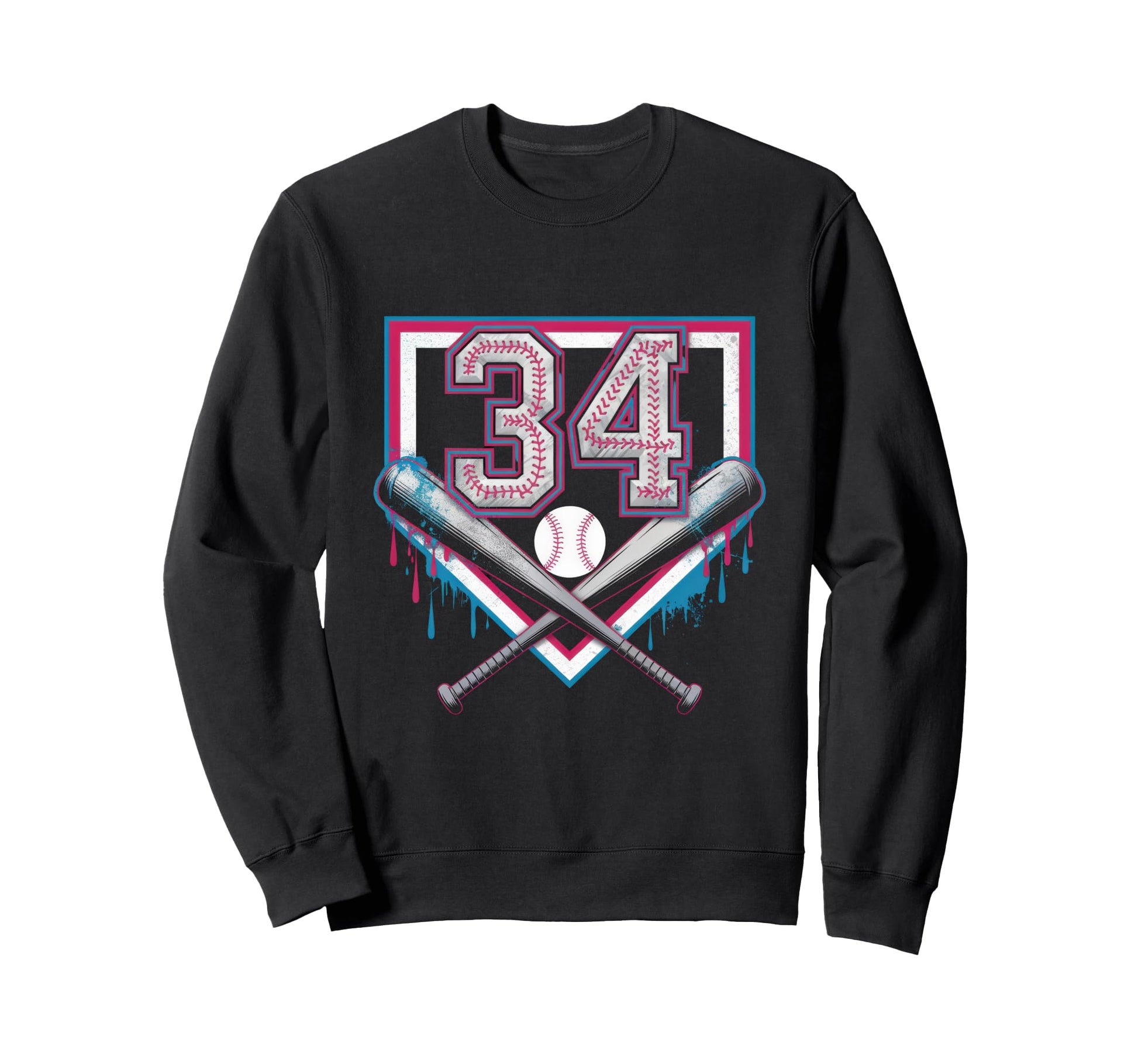 34Th Birthday Baseball Home Ice Sweatshirt - Trendy Graphic Men Women - T-Shirt, Sweatshirt, Hoodie