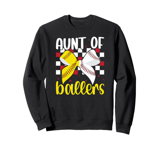 Aunt Ballers Coquette Baseball Sweatshirt - Unique Graphic Men Women - T-Shirt, Sweatshirt, Hoodie