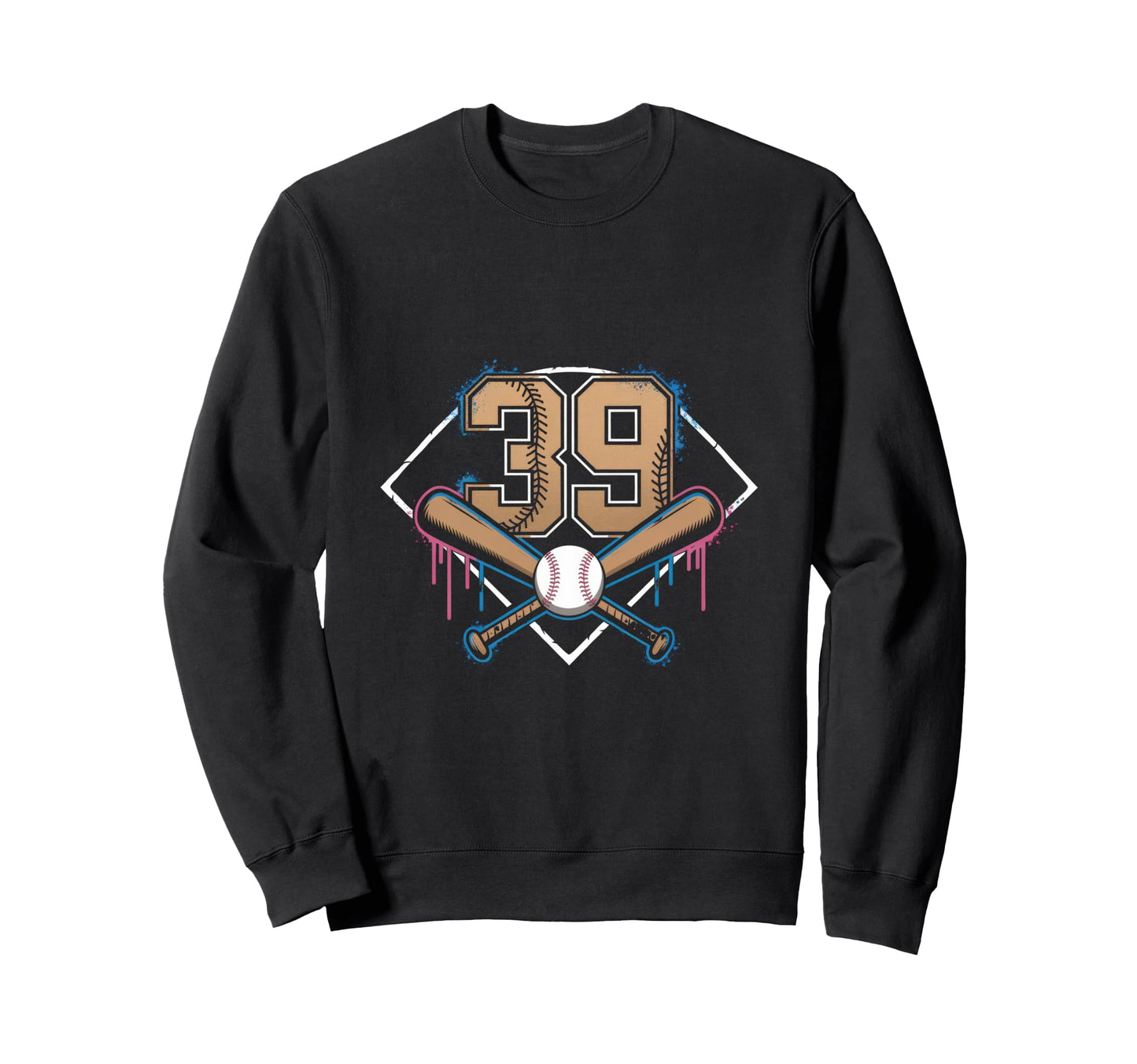 39Th Birthday Baseball Home Ice Sweatshirt - Graphic Print for Adults - T-Shirt, Sweatshirt, Hoodie