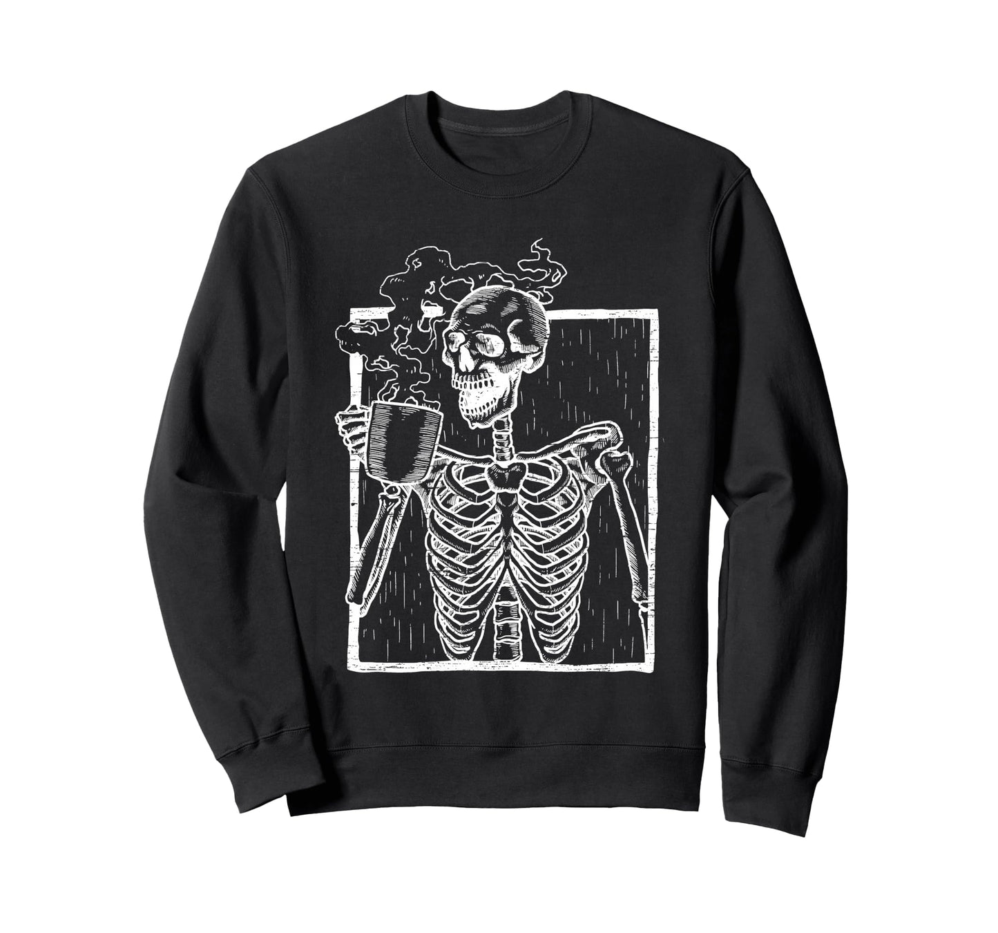 Distressed Skeleton Smiling Skull Sweatshirt - Streetwear Style Unisex - T-Shirt, Sweatshirt, Hoodie