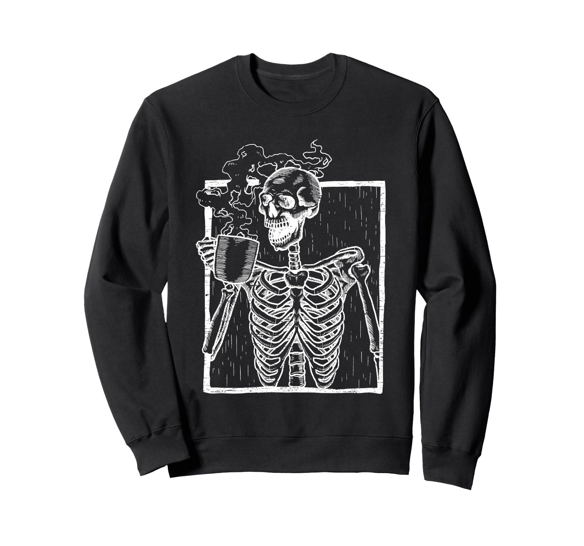 Distressed Skeleton Smiling Skull Sweatshirt - Streetwear Style Unisex - T-Shirt, Sweatshirt, Hoodie