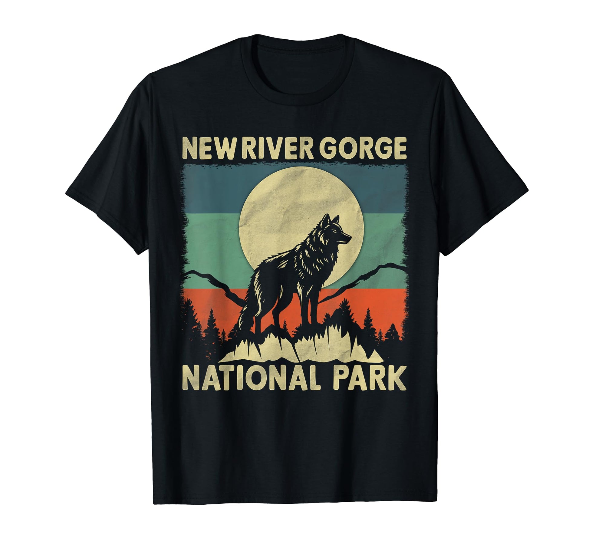 Wolf New River Gorge National Park T-Shirt - Minimalist Print Men Women - T-Shirt, Sweatshirt, Hoodie