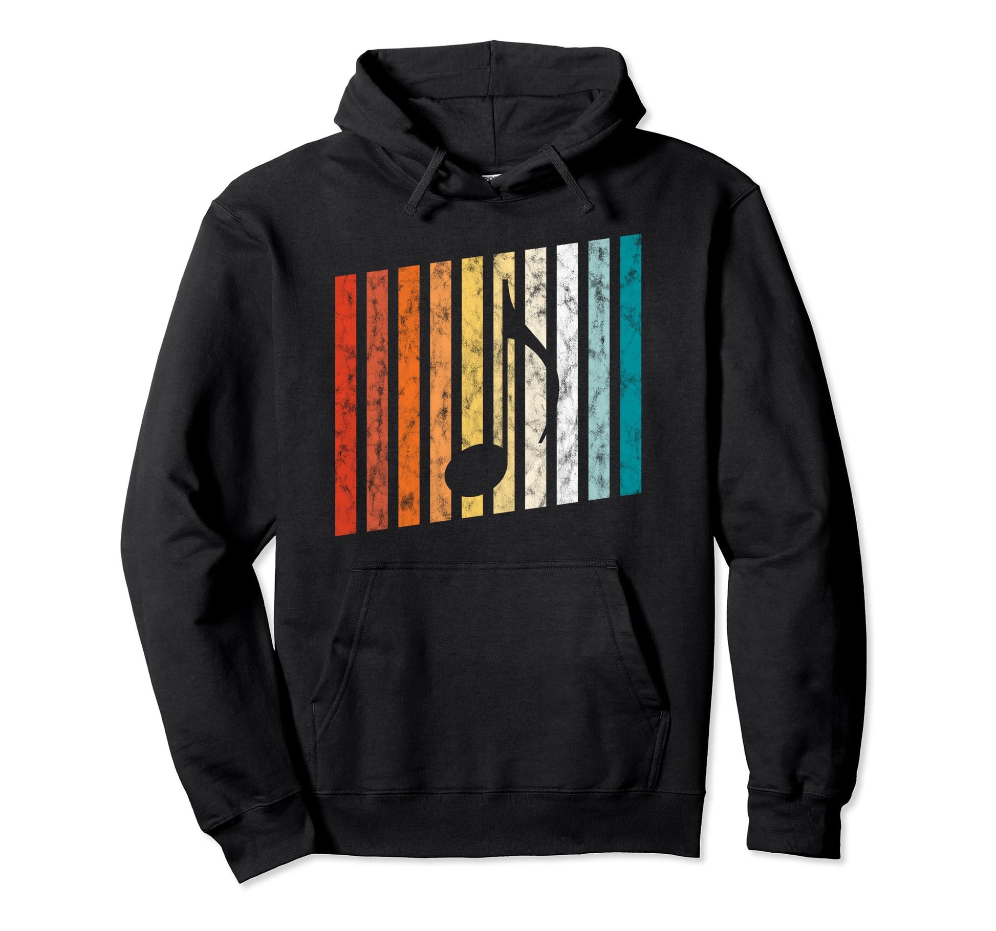 Music Note 70S Stripe Distressed Gift Hoodie - Custom Art Print Men Women - T-Shirt, Sweatshirt, Hoodie