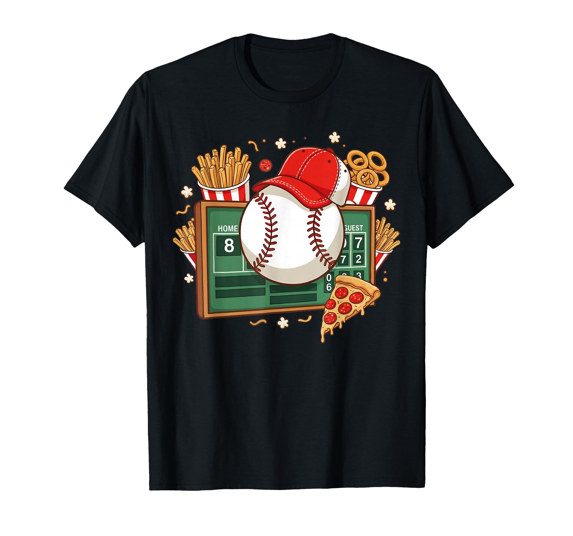 Baseball Scoreboard Snacks Home Run T-Shirt - Graphic Print for Adults - T-Shirt, Sweatshirt, Hoodie