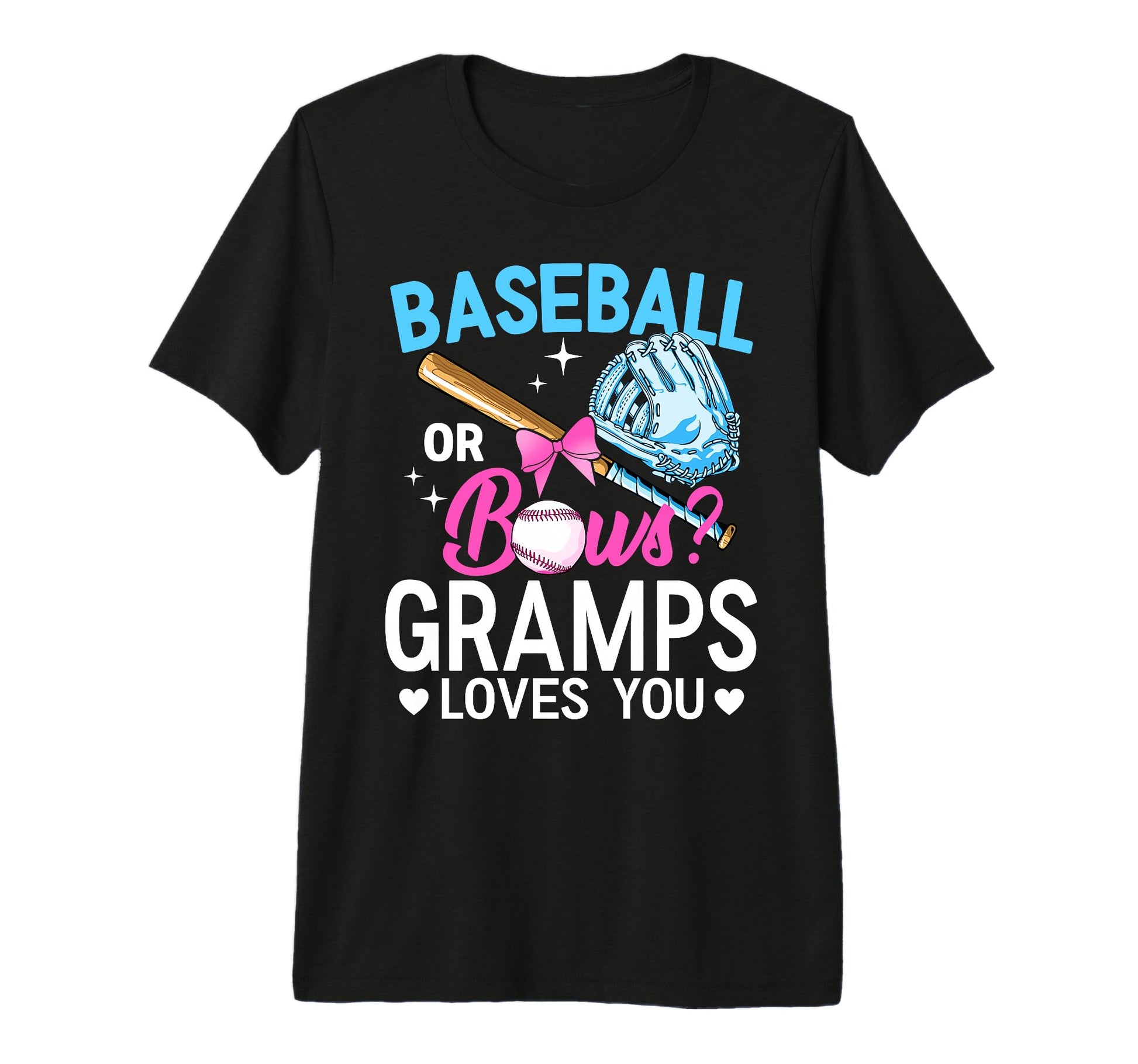 Baseball Or Bows Gramps Loves You T-Shirt - Aesthetic Graphic Unisex - T-Shirt, Sweatshirt, Hoodie