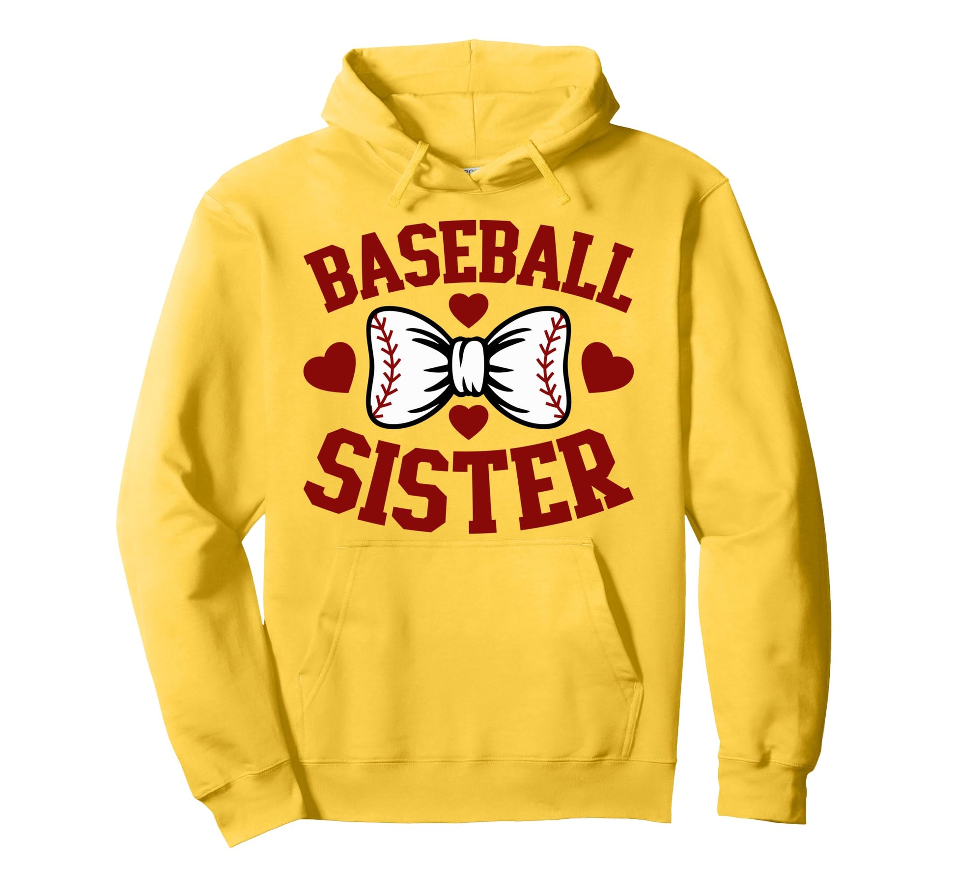Baseball Sister Heart Bow Softball Hoodie - Aesthetic Graphic Men Women - T-Shirt, Sweatshirt, Hoodie