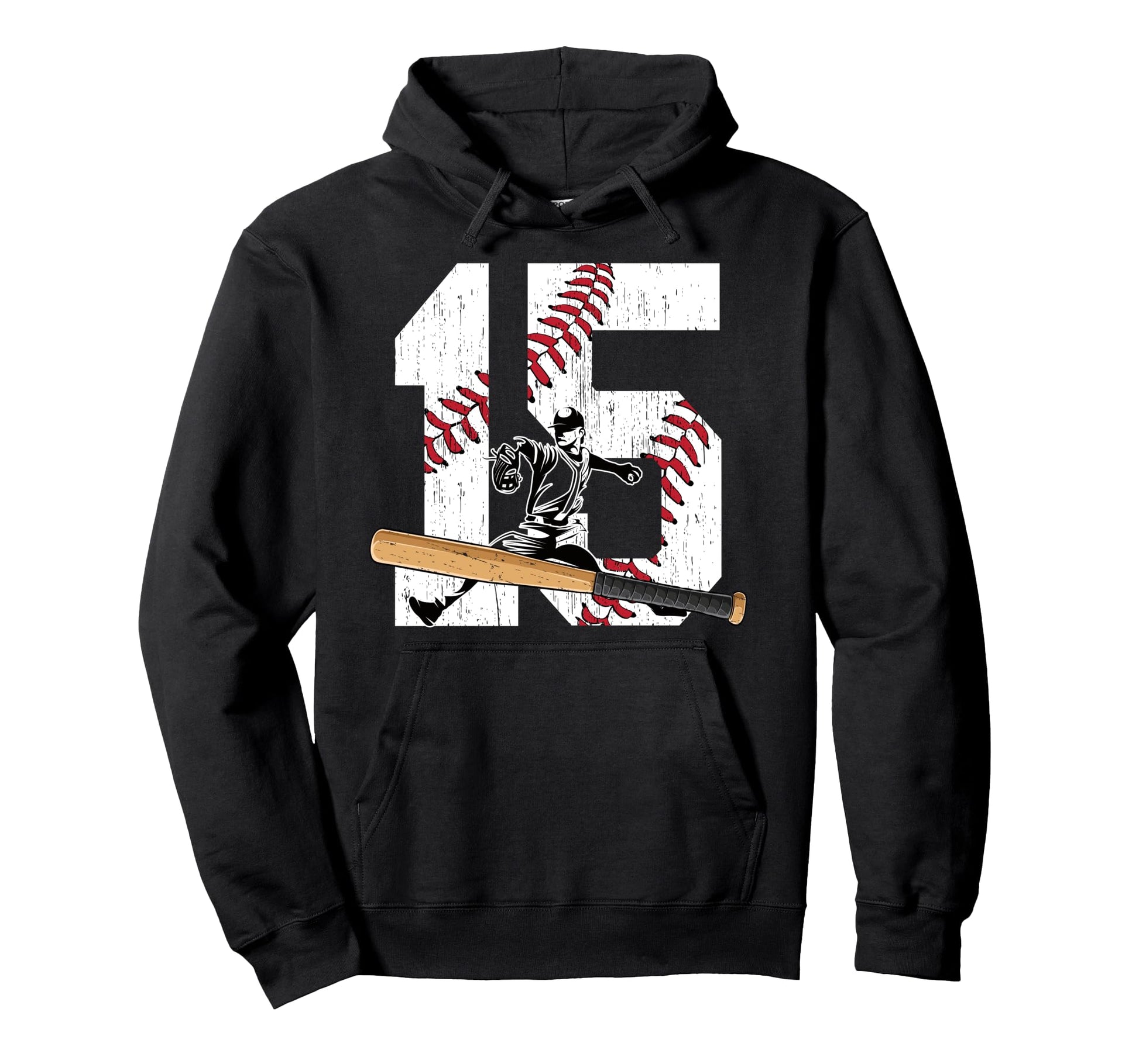 15Th Birthday Baseball Fifteen Year Hoodie - Casual Everyday Wear Unisex - T-Shirt, Sweatshirt, Hoodie