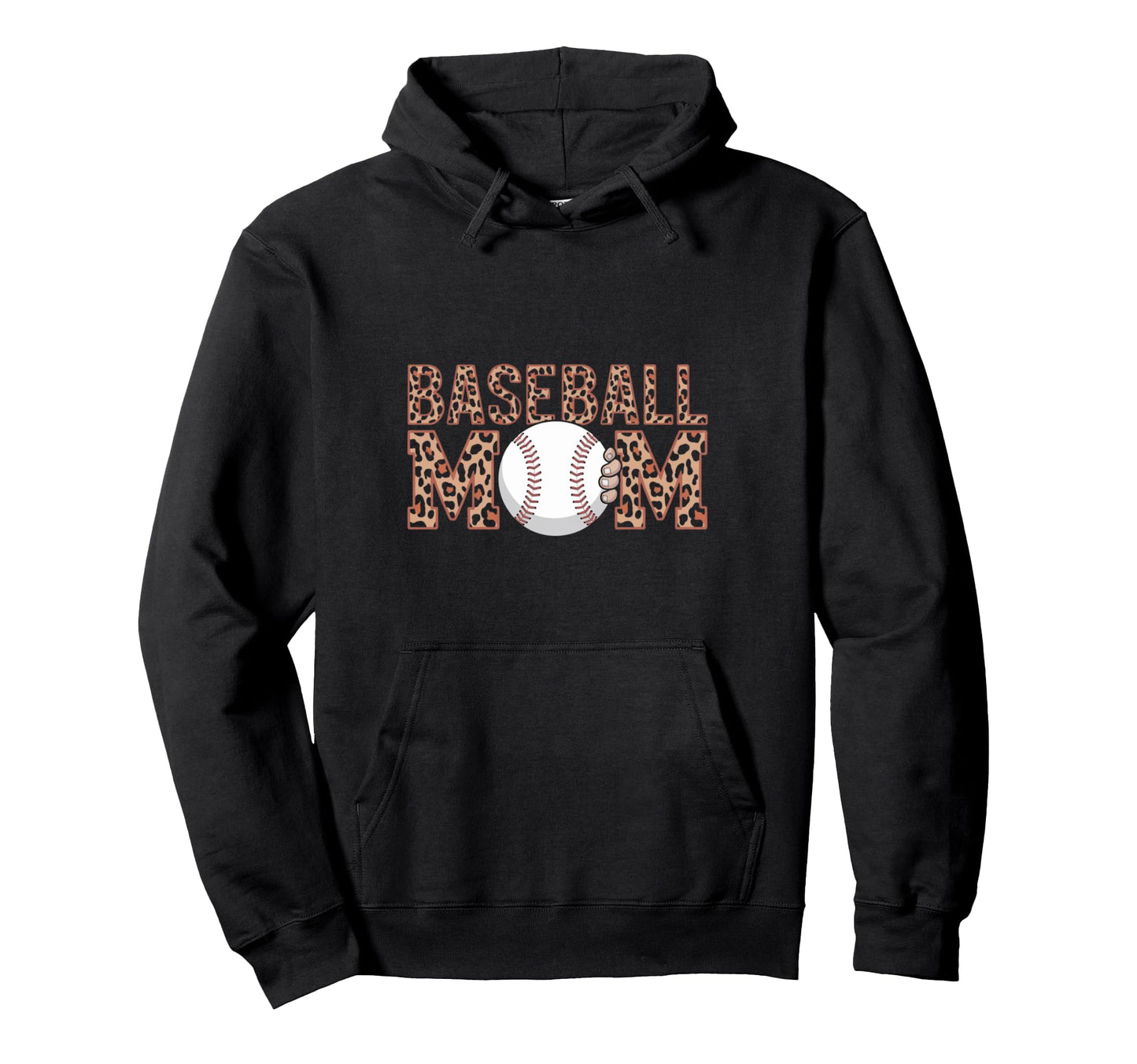 Mom Life Softball Baseball Mom Leopard Hoodie - Trendy Graphic for Adults - T-Shirt, Sweatshirt, Hoodie
