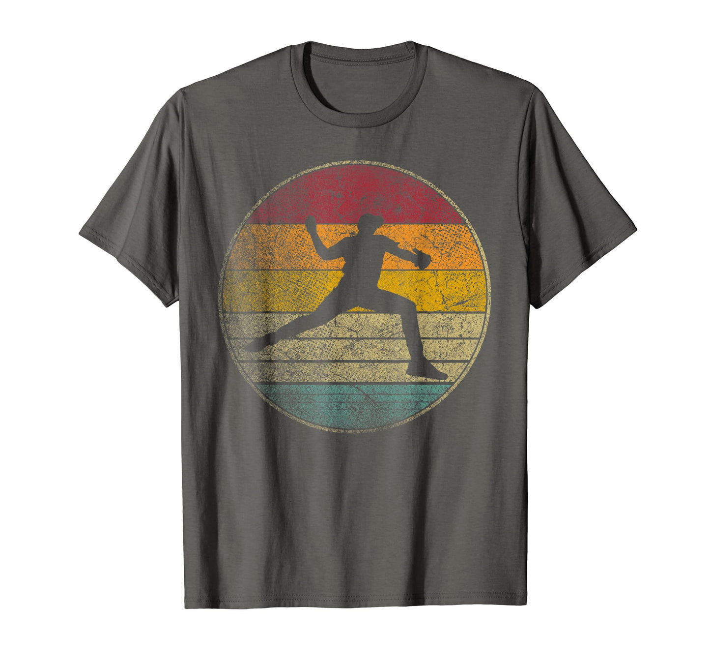 Pitcher Ball Baseball Distressed 70S T-Shirt - Trendy Graphic Men Women - T-Shirt, Sweatshirt, Hoodie