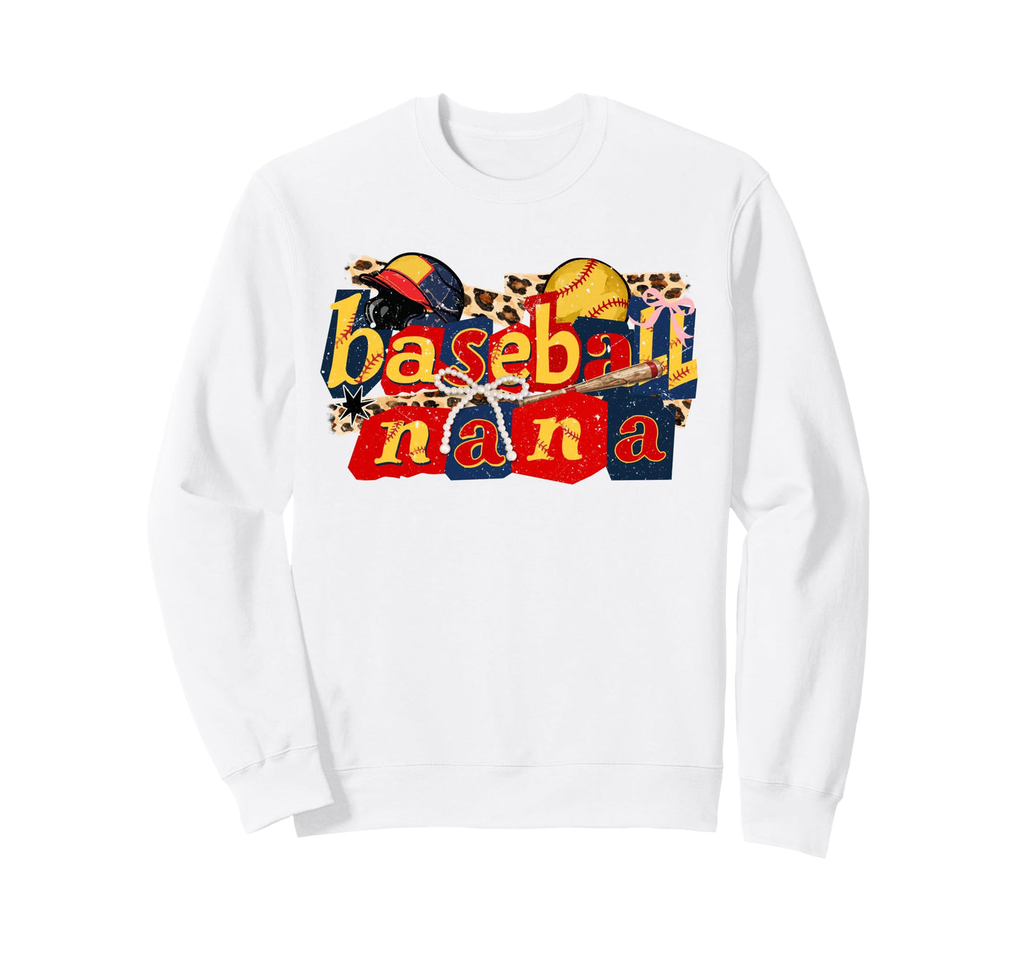 Baseball Nana Coquette Bow Baseball Sweatshirt - Unique Graphic for Adults - T-Shirt, Sweatshirt, Hoodie