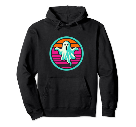 80S Ghost Halloween Retrowave Hoodie - Aesthetic Graphic Men Women - T-Shirt, Sweatshirt, Hoodie