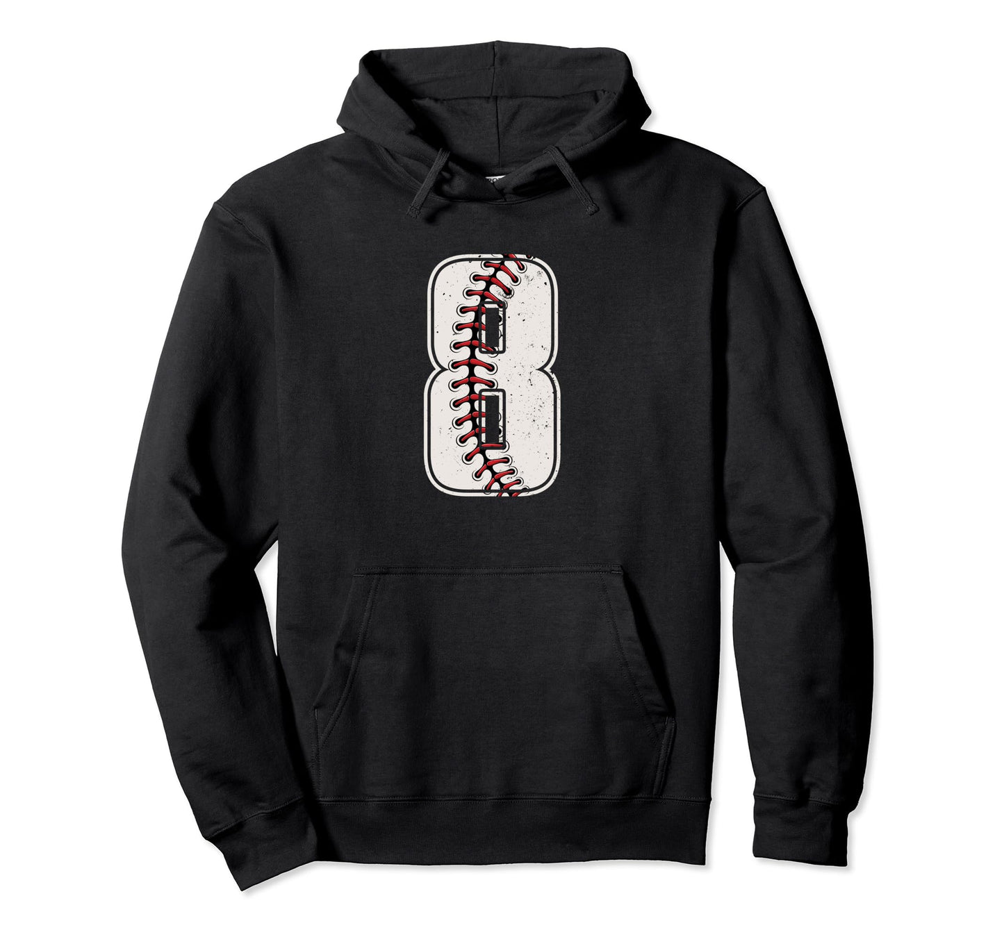 Baseball Player Number 8 Eight Baseball Hoodie - Graphic Print for Adults - T-Shirt, Sweatshirt, Hoodie