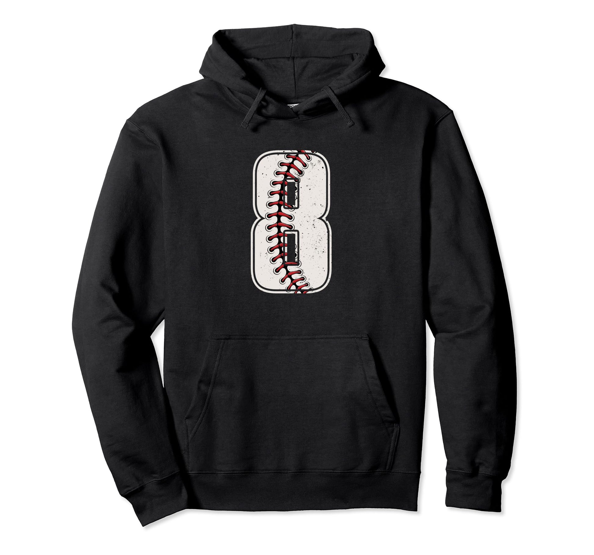 Baseball Player Number 8 Eight Baseball Hoodie - Graphic Print for Adults - T-Shirt, Sweatshirt, Hoodie