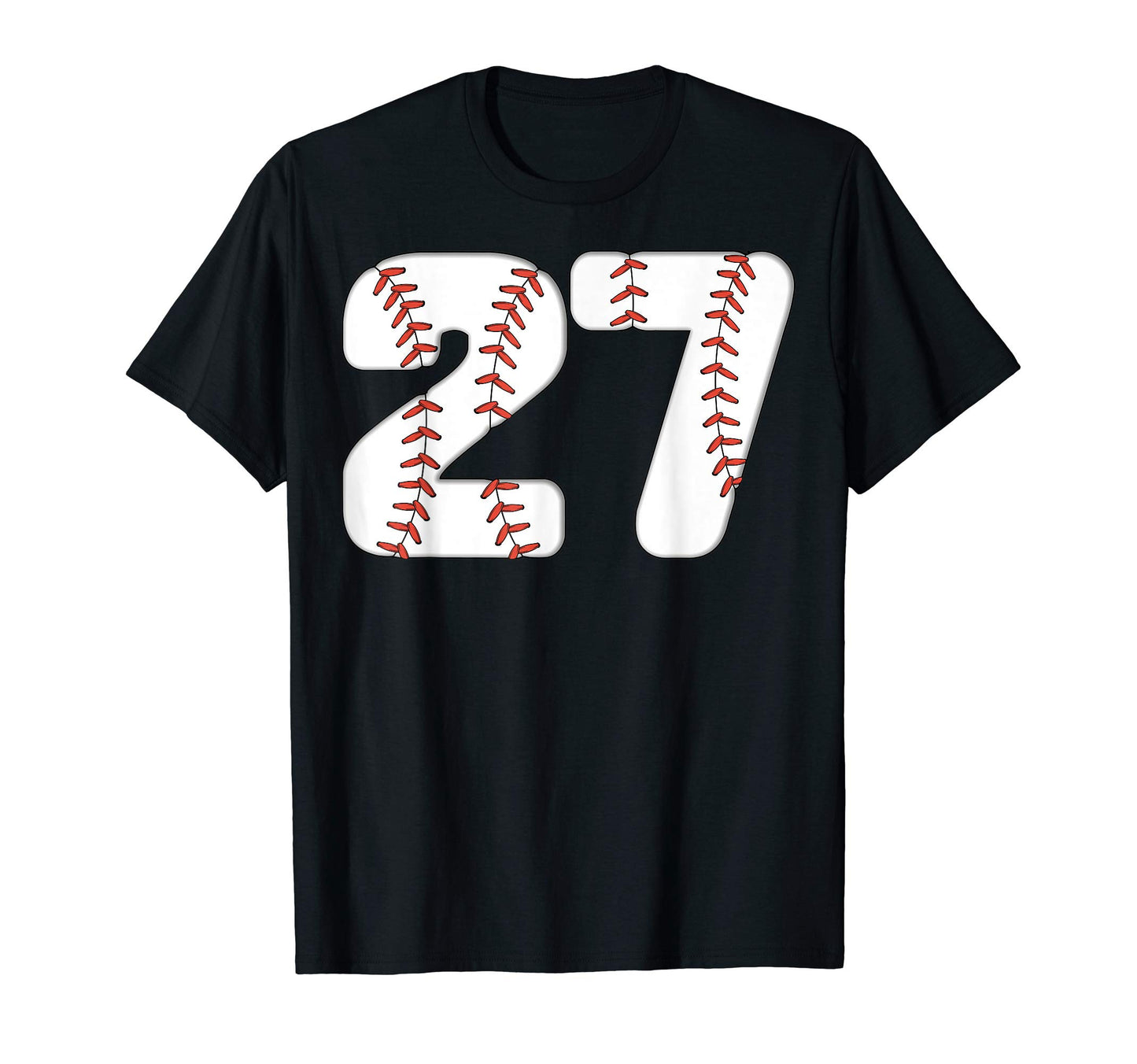 Baseball Number 27 Baseball Birthday 27 T-Shirt - Graphic Print Men Women - T-Shirt, Sweatshirt, Hoodie