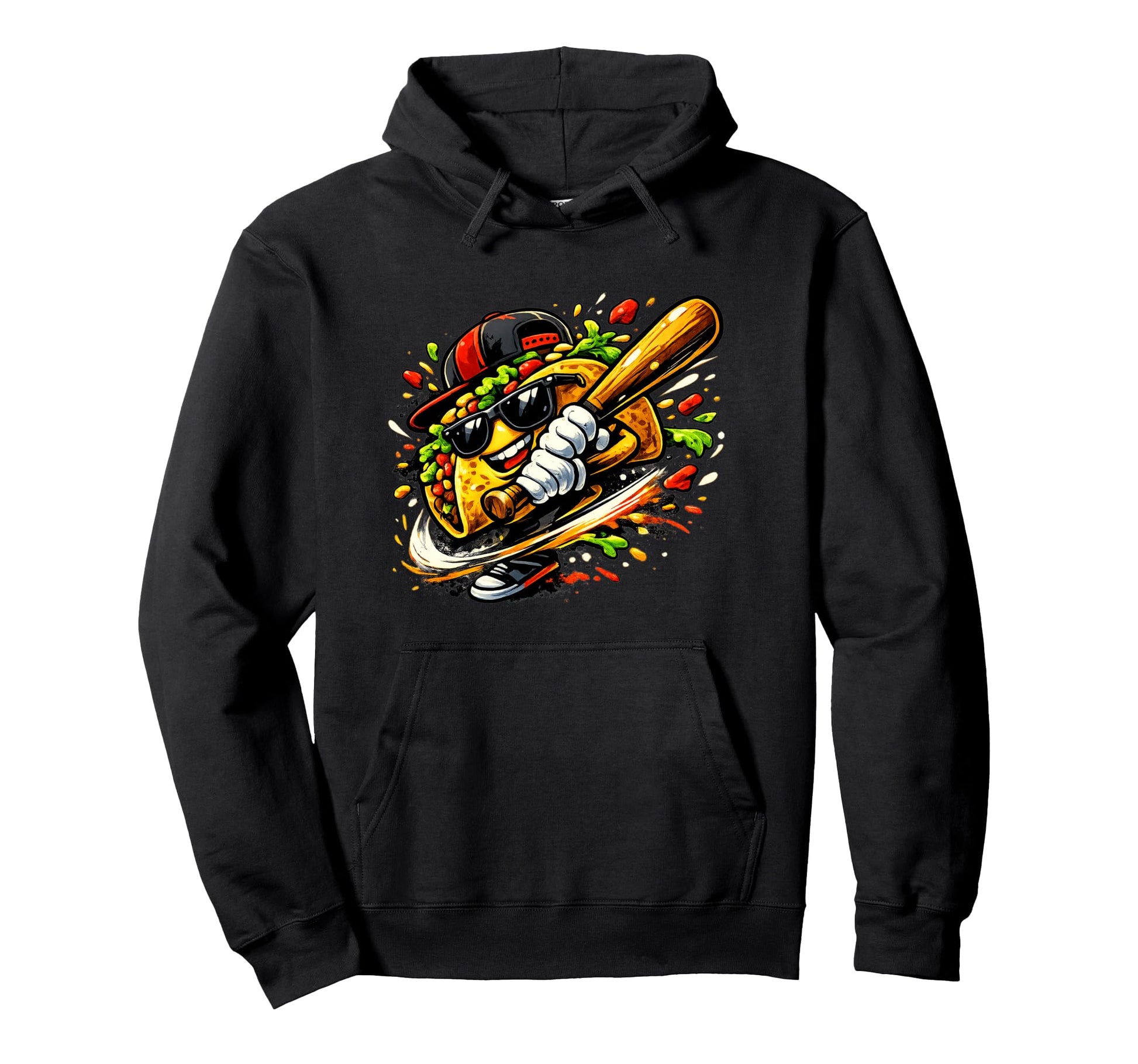 Taco Baseball Player Cinco De Mayo Hoodie - Streetwear Style Men Women - T-Shirt, Sweatshirt, Hoodie