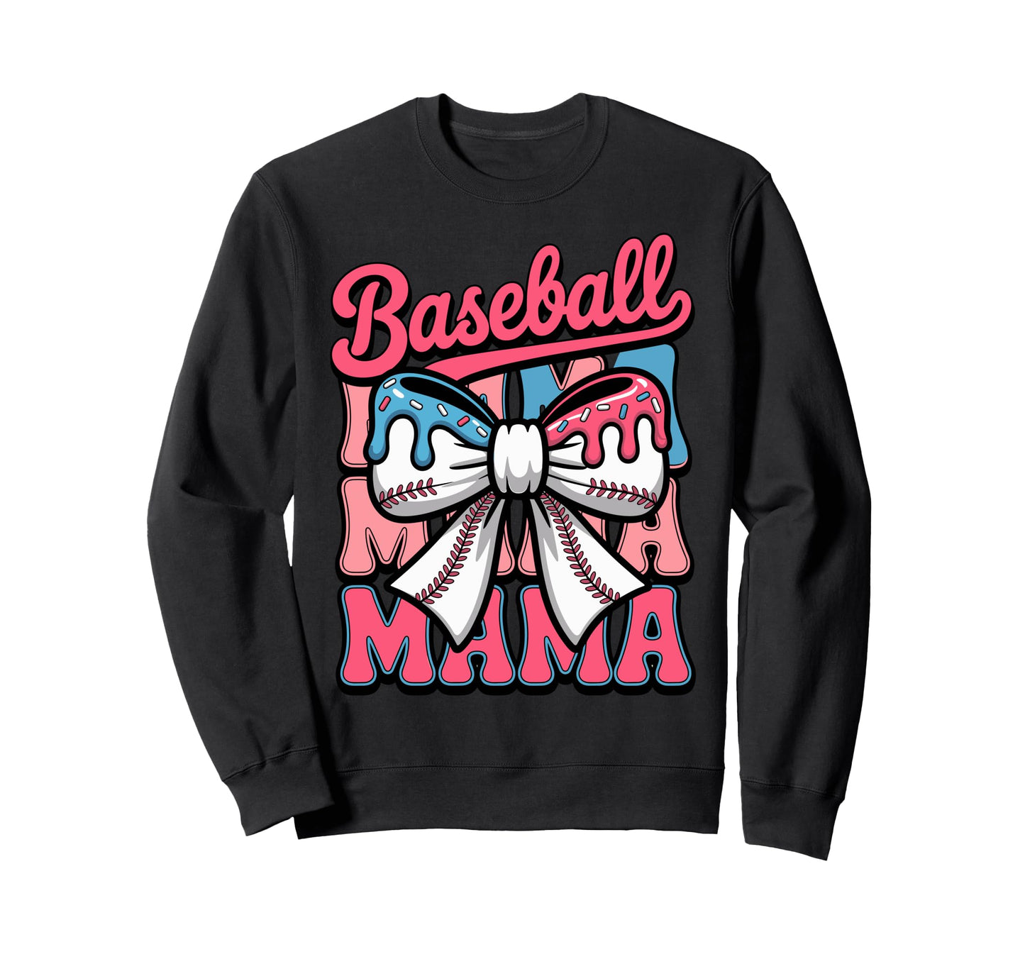 Coquette Bow Baseball Mama Sports Sweatshirt - Novelty Apparel Men Women - T-Shirt, Sweatshirt, Hoodie