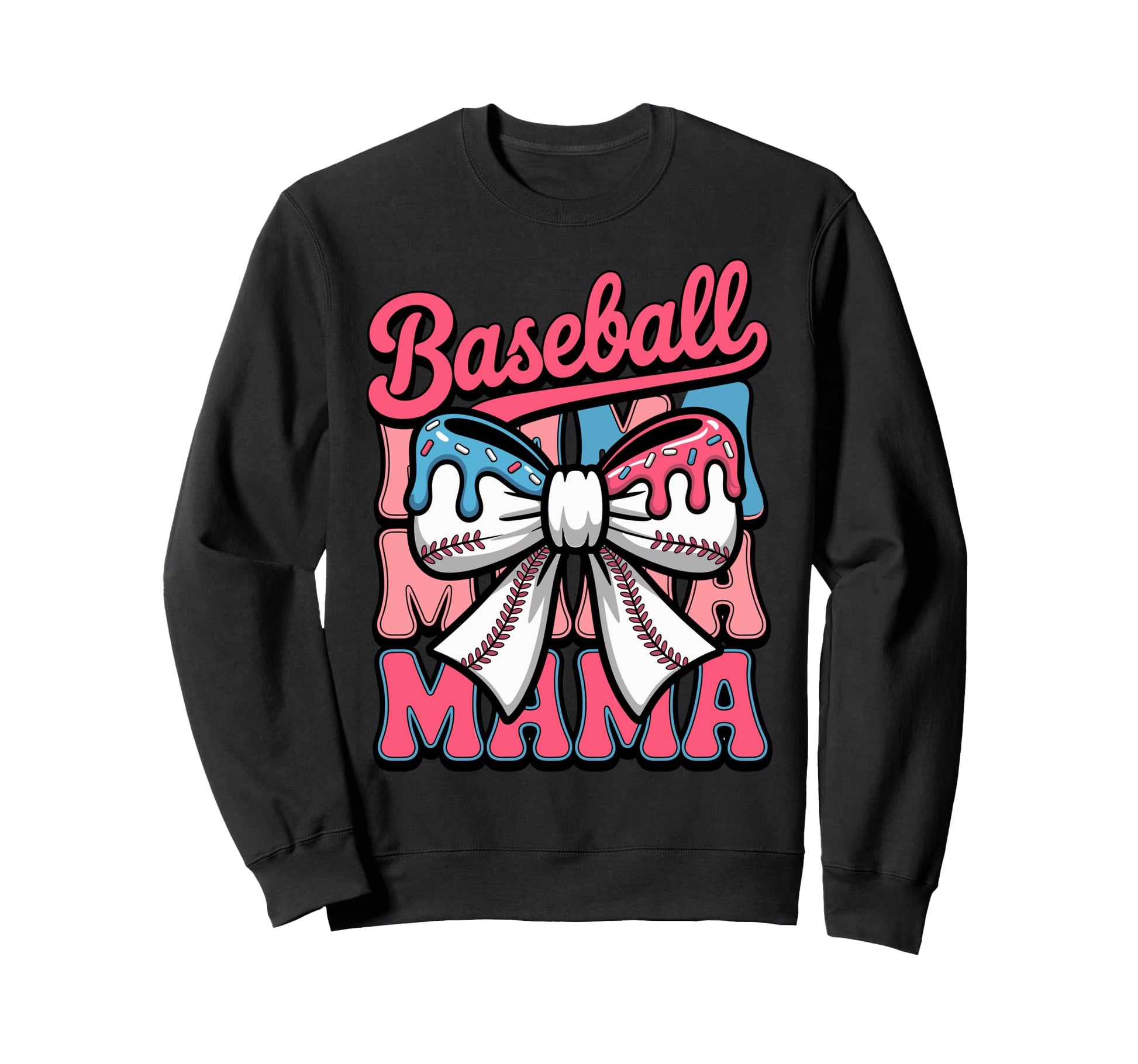 Coquette Bow Baseball Mama Sports Sweatshirt - Novelty Apparel Men Women - T-Shirt, Sweatshirt, Hoodie