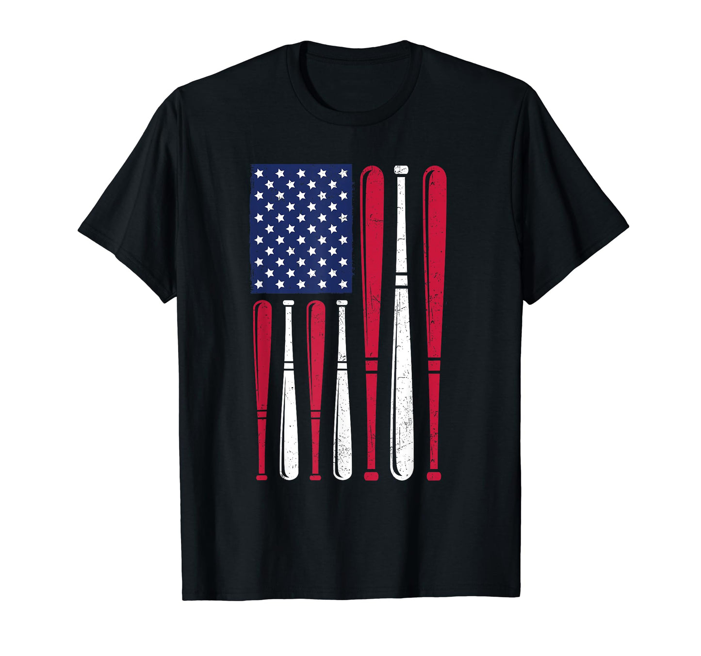 American Flag Baseball Bat 4Th July T-Shirt - Aesthetic Graphic Unisex - T-Shirt, Sweatshirt, Hoodie