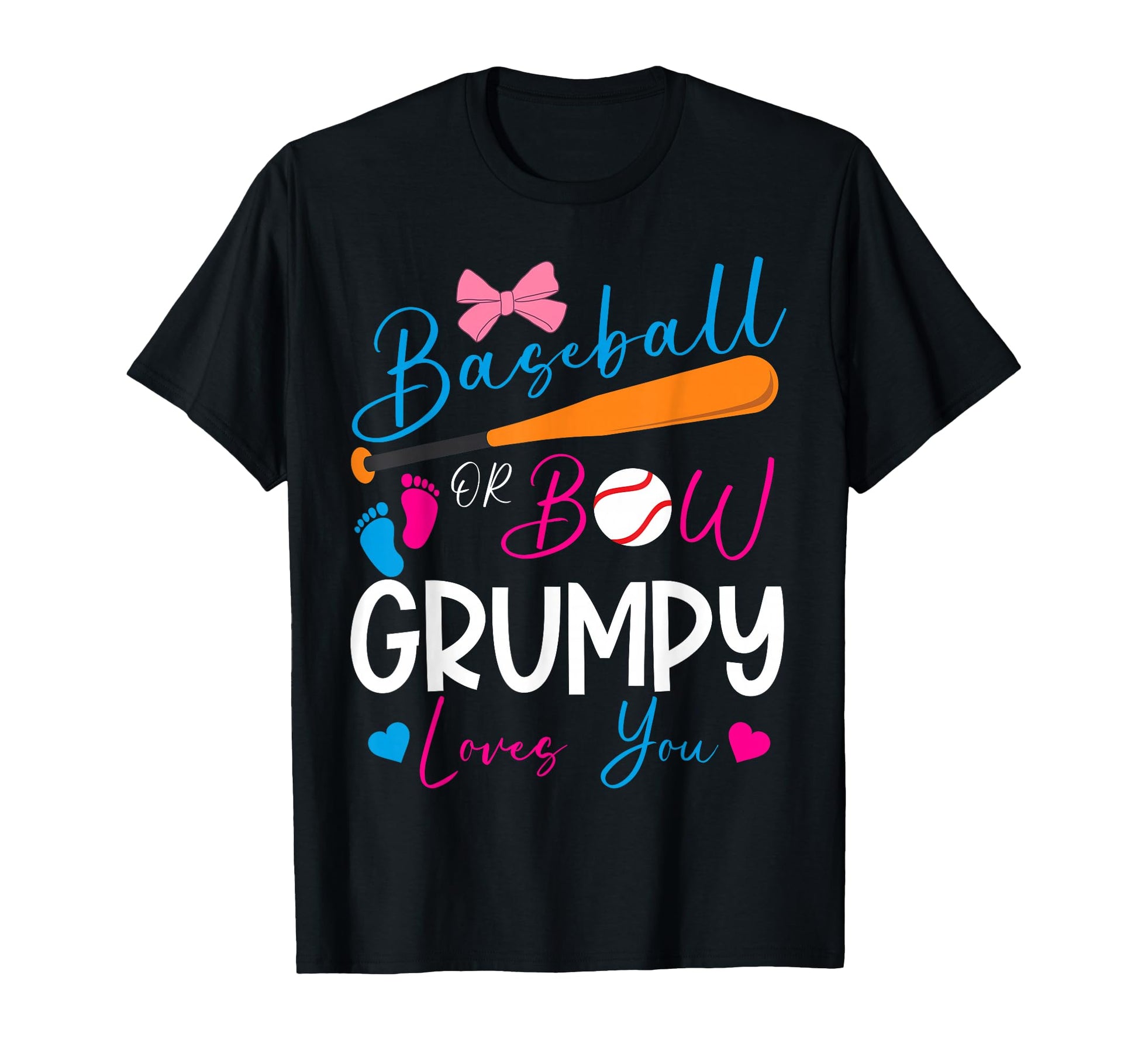 Baseball Or Bow Grumpy Loves You T-Shirt - Custom Art Print for Adults - T-Shirt, Sweatshirt, Hoodie