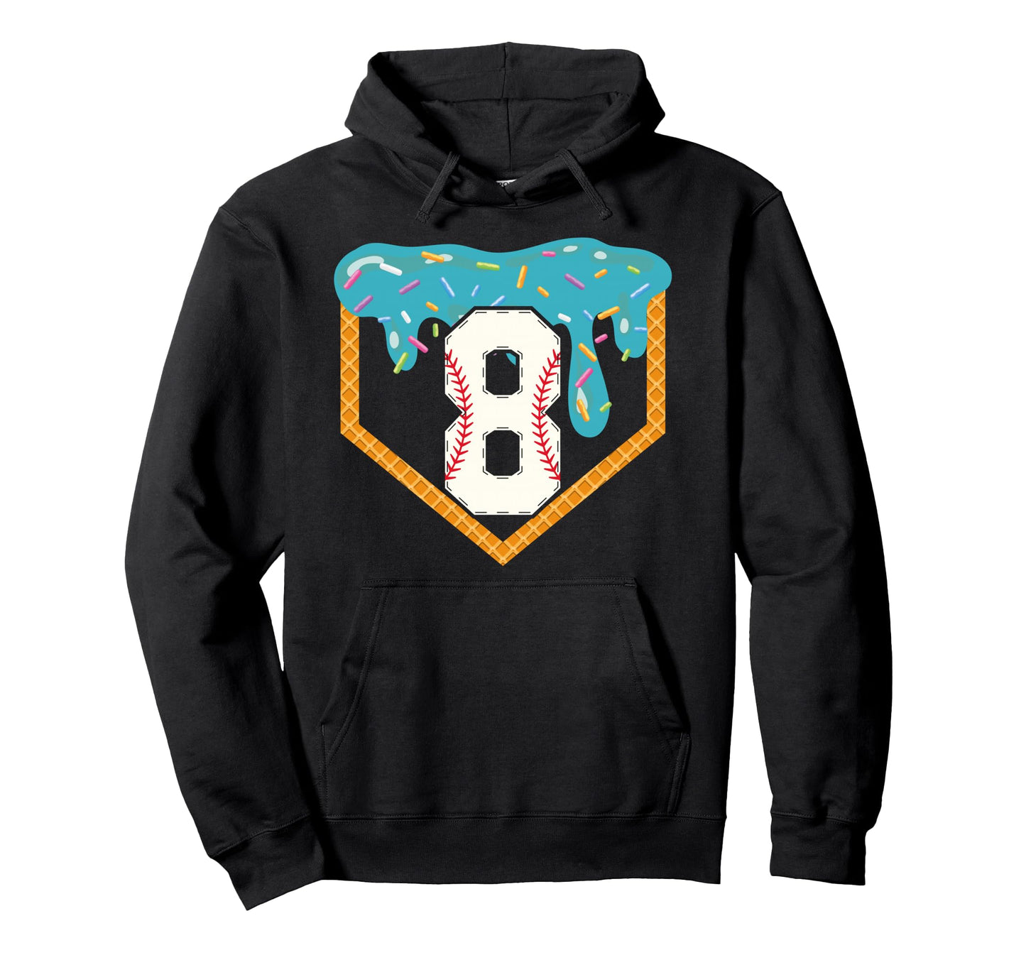 Baseball Drip 8Th Birthday 8 Year Old Hoodie - Fun Novelty Design Unisex - T-Shirt, Sweatshirt, Hoodie