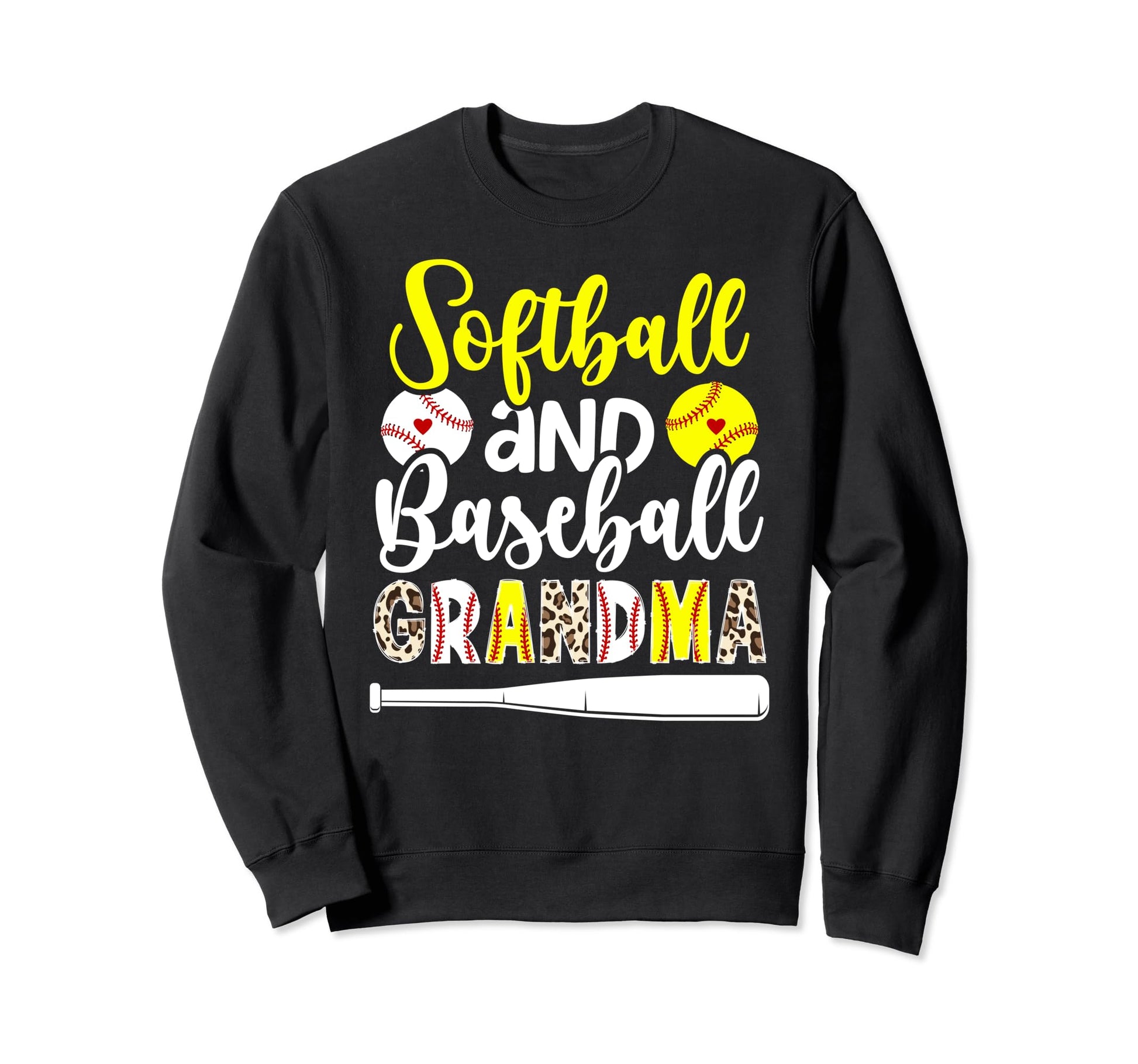 Softball Baseball Grandma Leopard Sweatshirt - Minimalist Print for Adults - T-Shirt, Sweatshirt, Hoodie