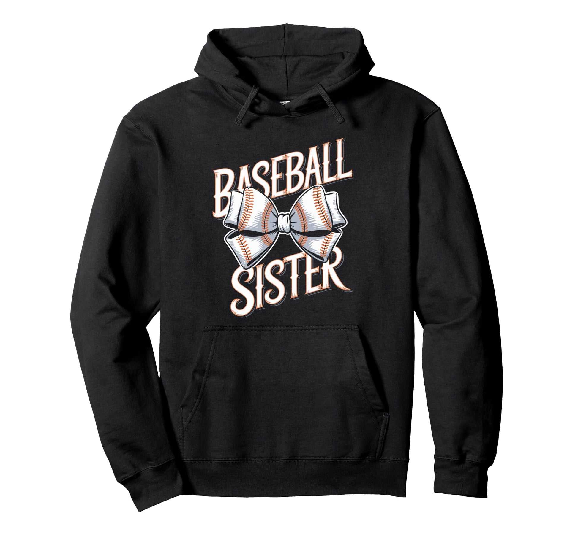 Baseball Sister Bow Sports Hoodie - Novelty Apparel Men Women - T-Shirt, Sweatshirt, Hoodie