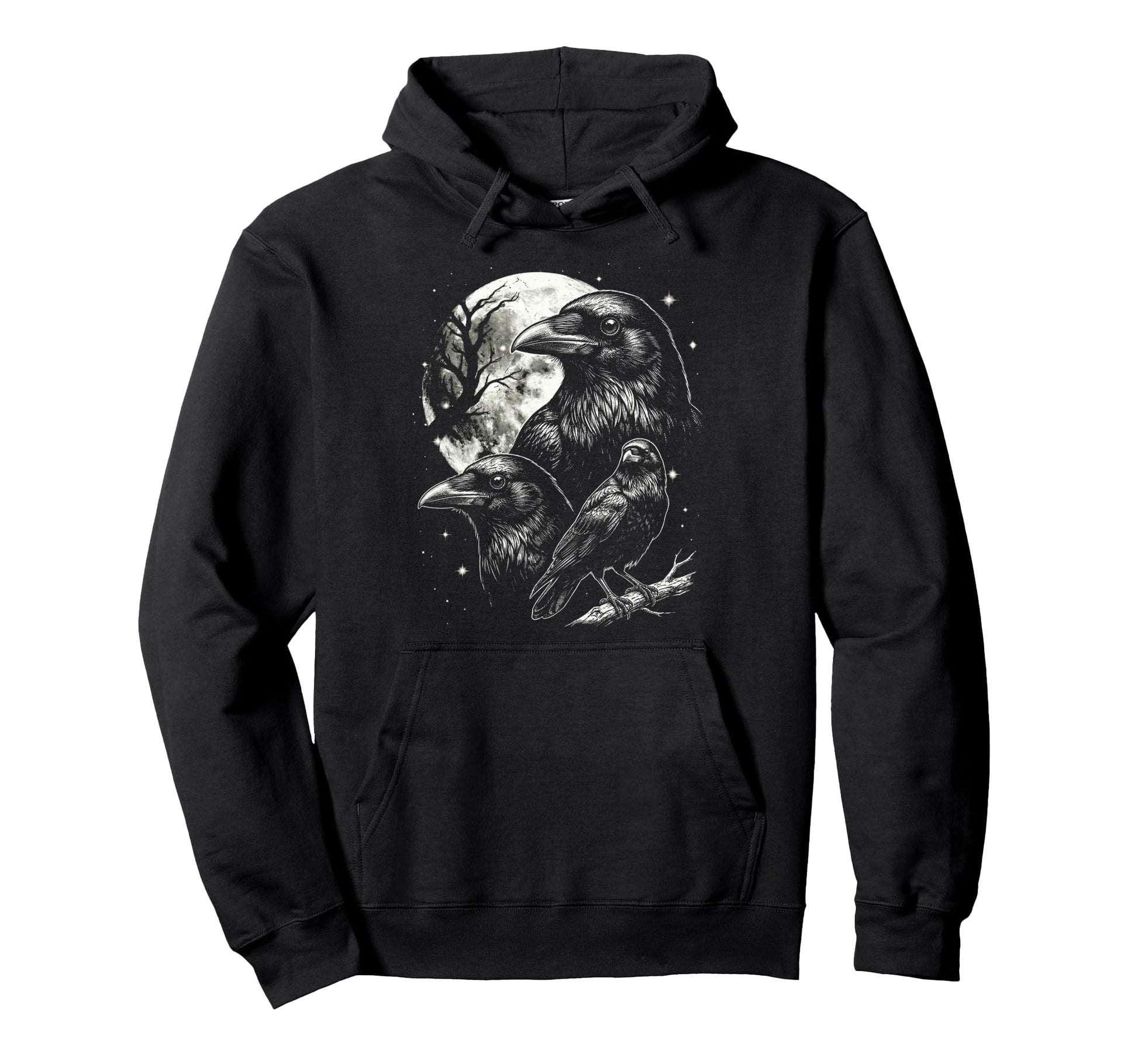 Raven 90S Aesthetic Y2K Raven Bird Hoodie - Streetwear Style for Adults - T-Shirt, Sweatshirt, Hoodie