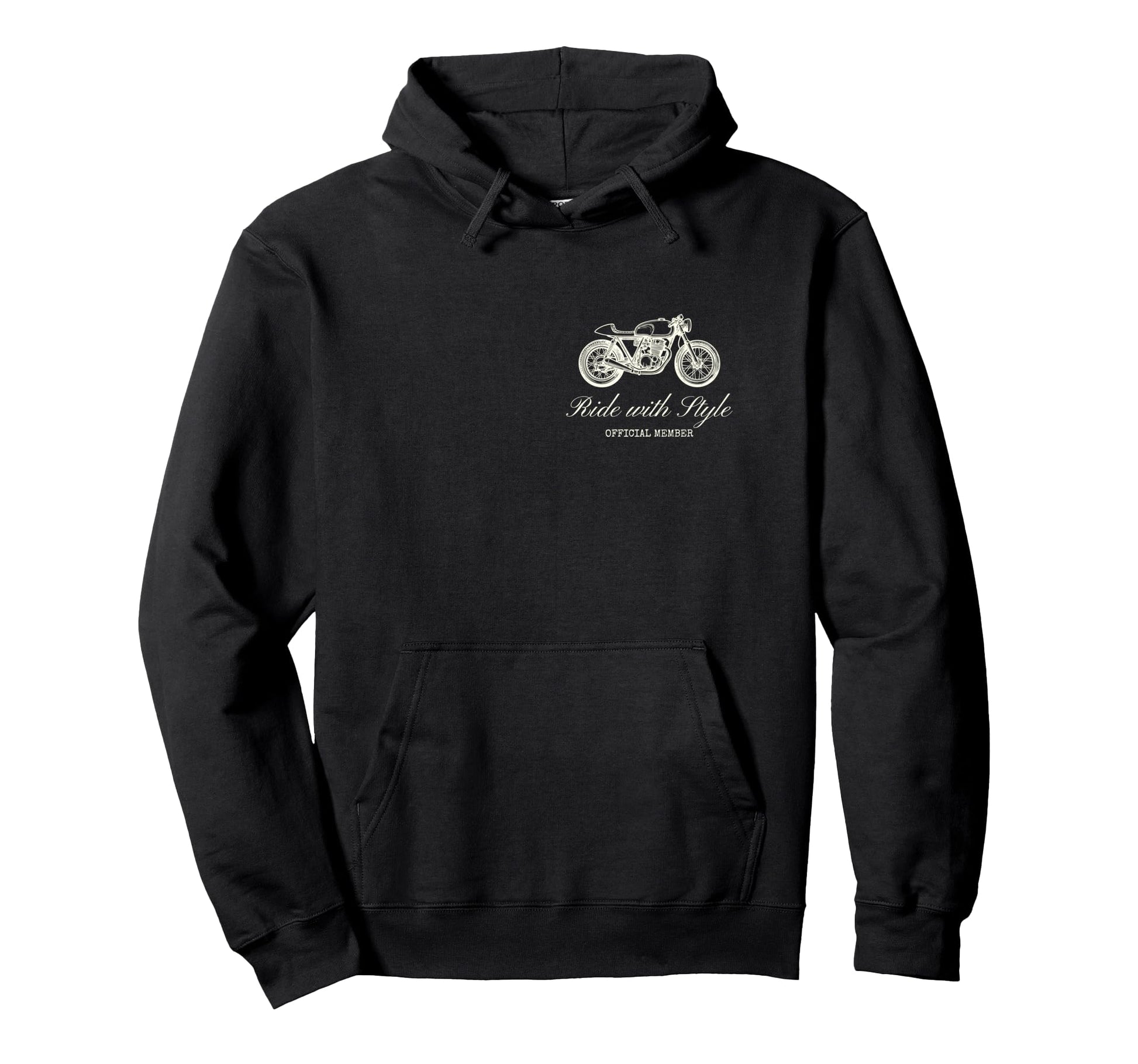 Motorcycle Club Cafe Racer Front And Back Hoodie - Trendy Graphic Unisex - T-Shirt, Sweatshirt, Hoodie