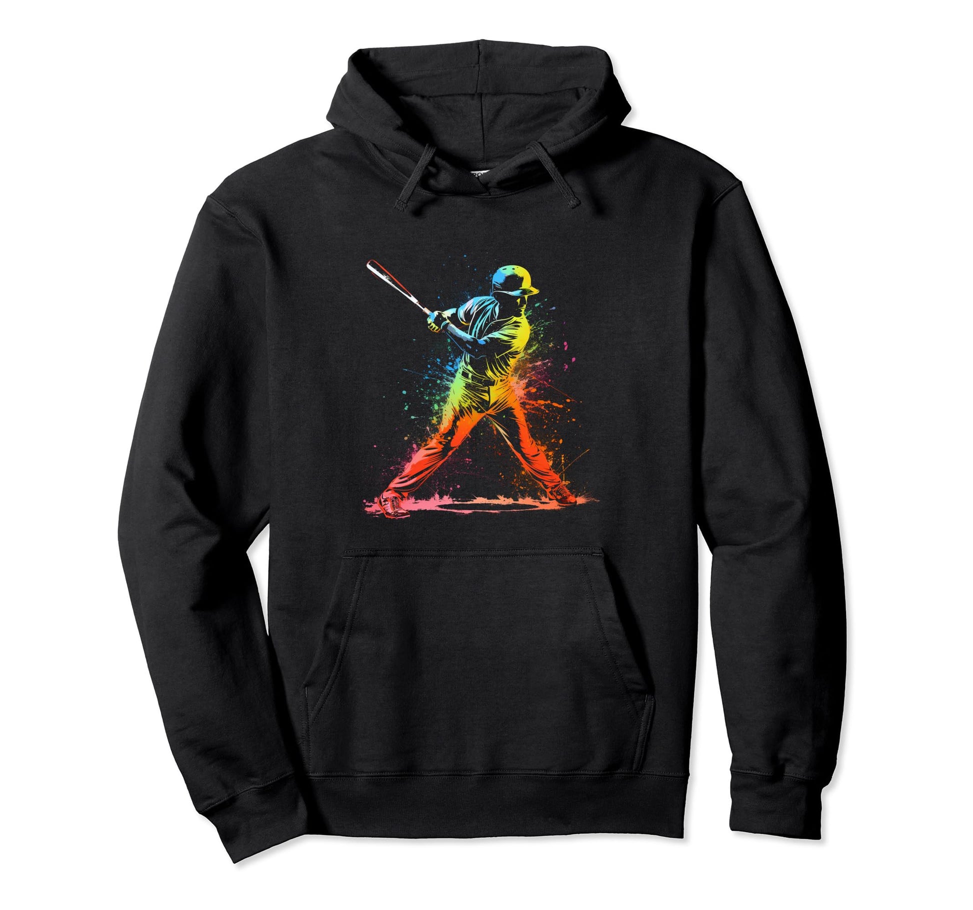 Baseball Bunt Player Home Run Sport Hoodie - Minimalist Print for Adults - T-Shirt, Sweatshirt, Hoodie