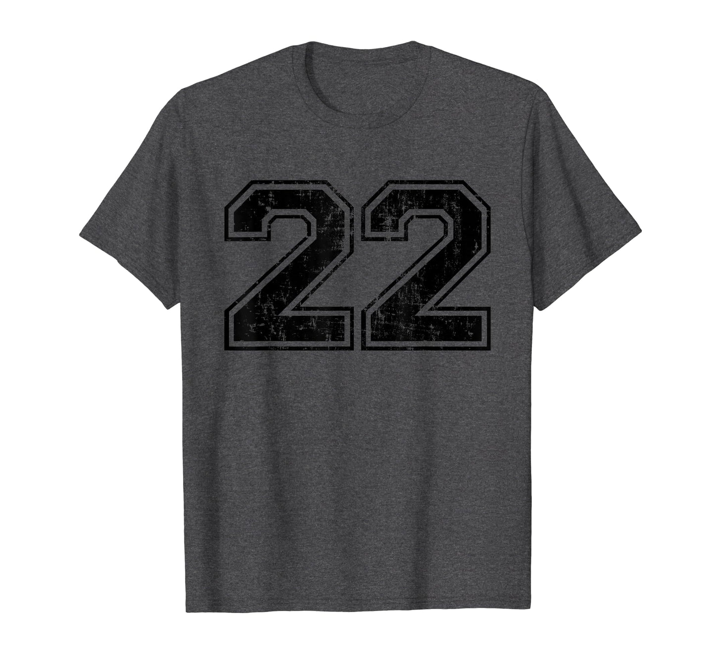 Number 22 Varsity Distressed Sport Team T-Shirt - Novelty Apparel Unisex - T-Shirt, Sweatshirt, Hoodie