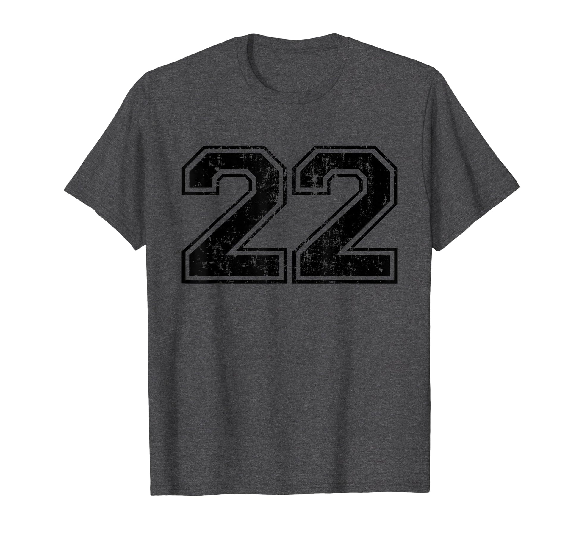 Number 22 Varsity Distressed Sport Team T-Shirt - Novelty Apparel Unisex - T-Shirt, Sweatshirt, Hoodie